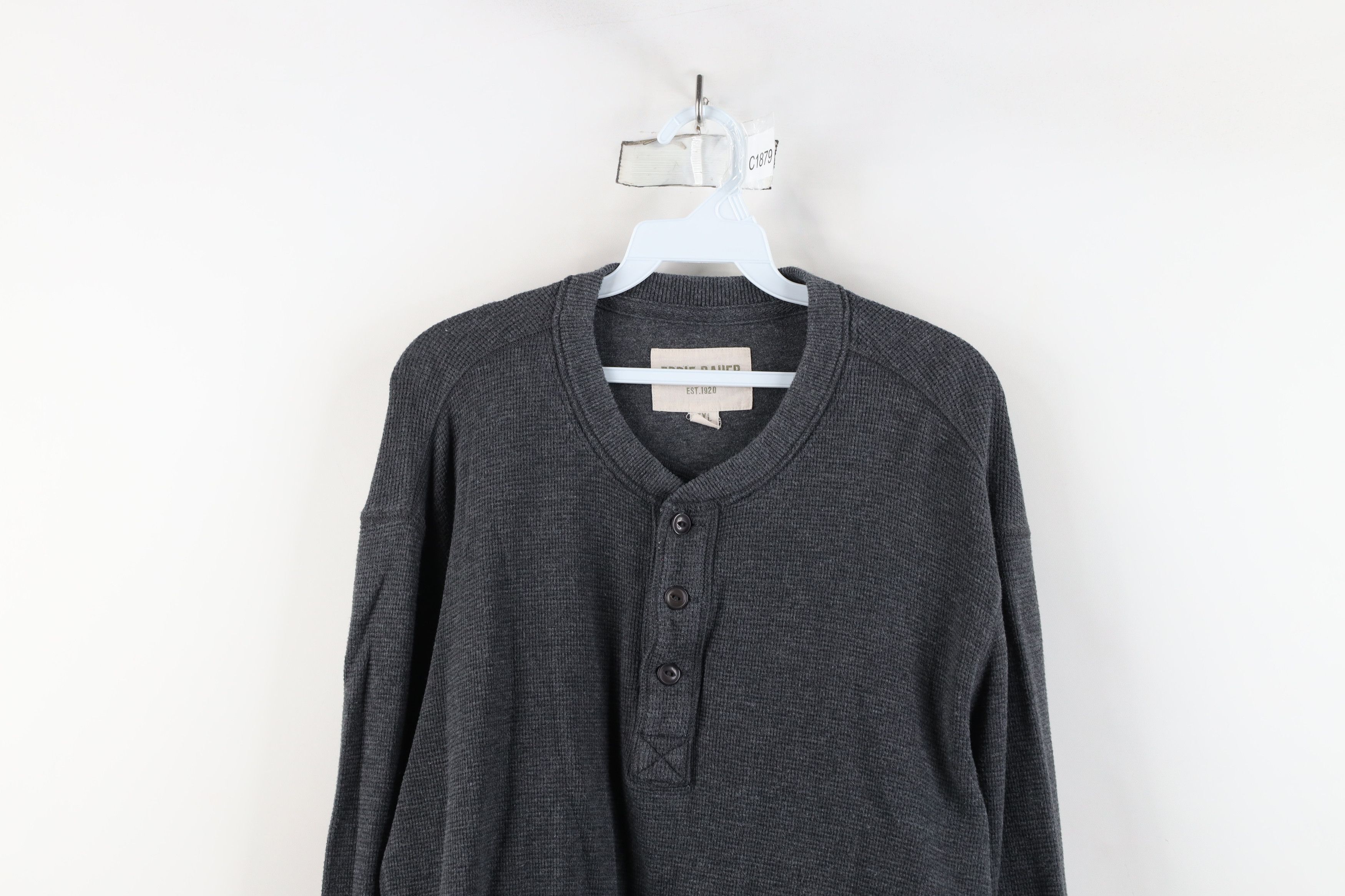 Eddie Bauer × Vintage Vintage Eddie Bauer Thermal Knit Long Sleeve Henley T-Shirt Size US XL / EU 56 / 4 - 2 Thumbnail