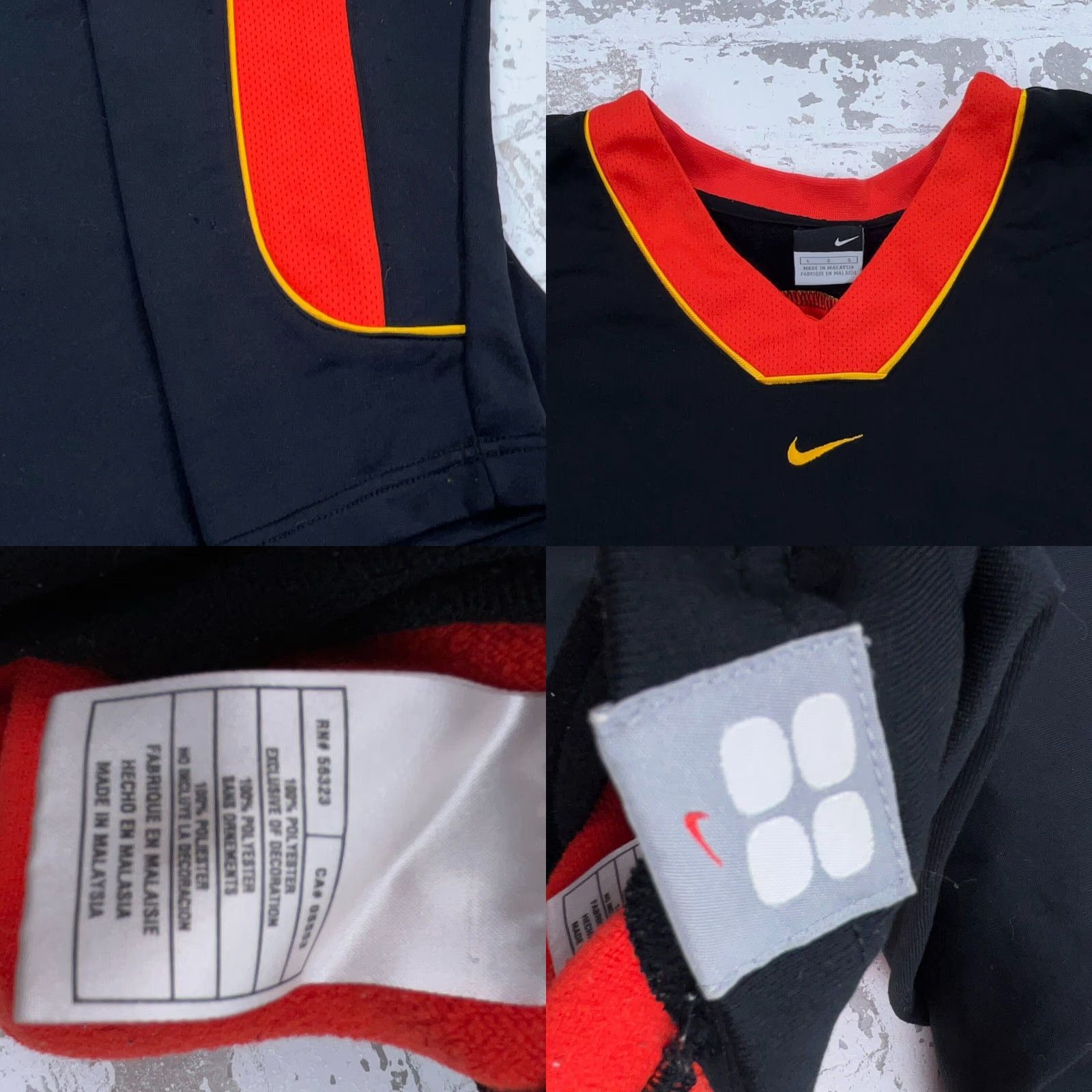 Nike VINTAGE Nike Sweatshirt Men L Black Red Center Swoosh Hoop Tech Y2K Performance Size US L / EU 52-54 / 3 - 8 Thumbnail