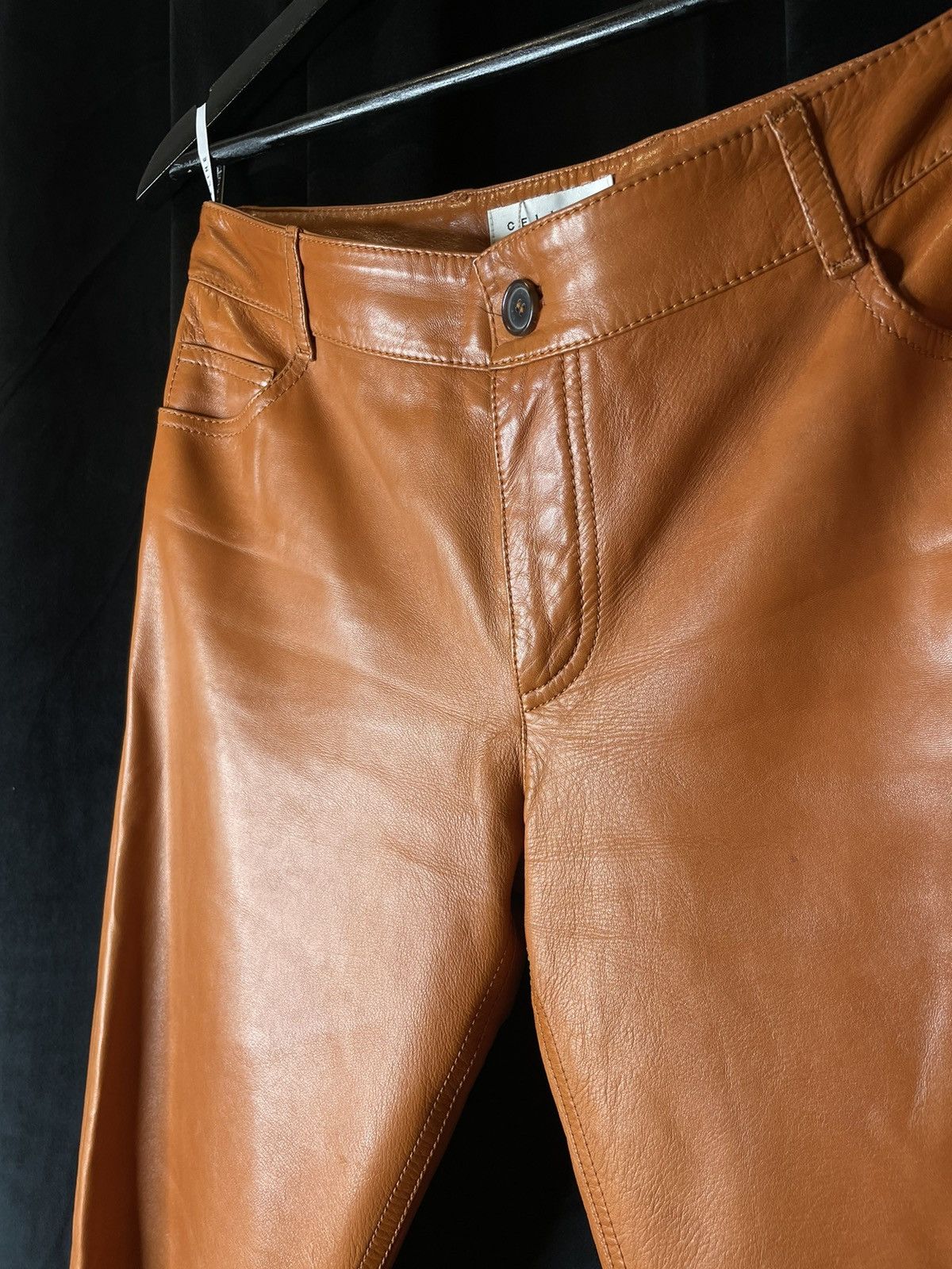 Celine Caramel Leather Pants Size US 28 / EU 44 - 3 Thumbnail