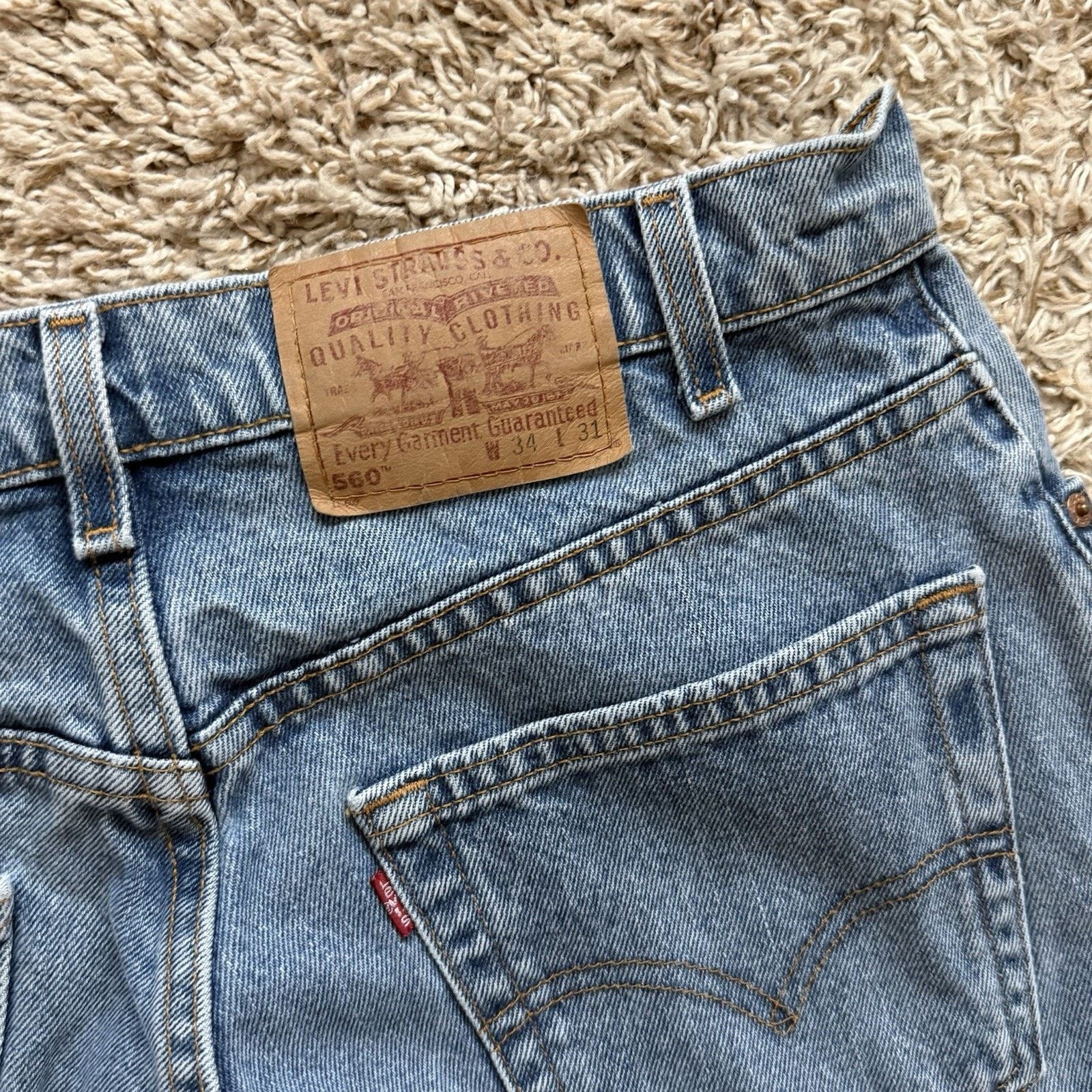 Levi's × Vintage Vintage Levi's 560 Jeans Size 32x31 Loose Tapered Blue USA Size US 32 / EU 48 - 6 Thumbnail