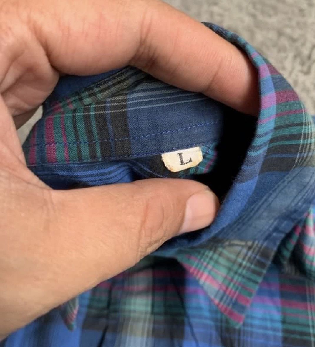 Christian Dior Monsieur Rare Vintage Christian Dior Monsieur Plaid Shirt Size US L / EU 52-54 / 3 - 3 Thumbnail
