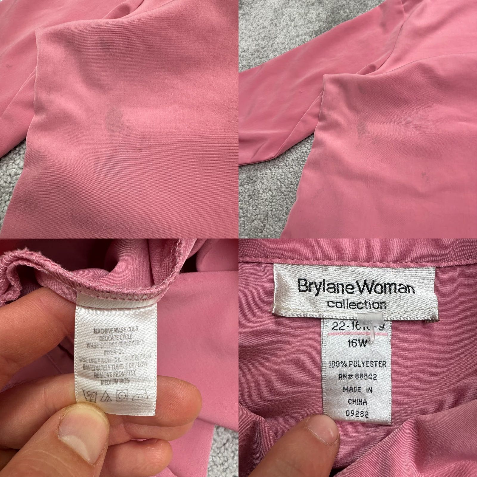 Vintage Brylane Y2K Hidden Button Down Shirt Sress Womens 16W Plus Dusty Pink Classic Size XXL / US 16-18 / IT 52-54 - 8 Thumbnail