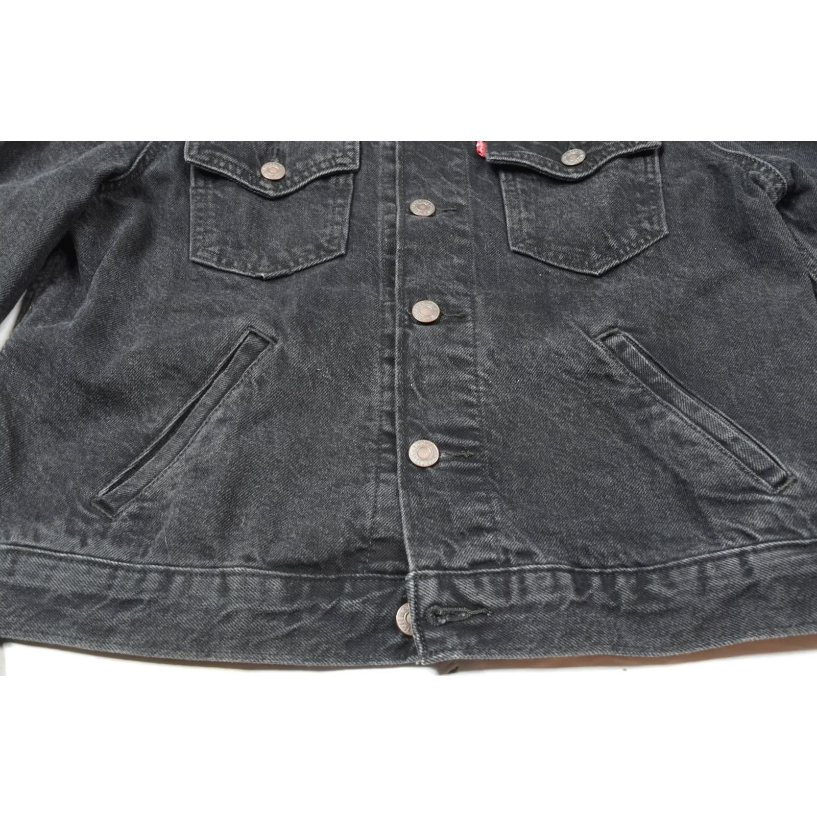 Levi's Levi's Original Puff Sleeve Trucker Jacket Black Long Sleeve Denim Womens M Jacket Size M / US 6-8 / IT 42-44 - 4 Thumbnail