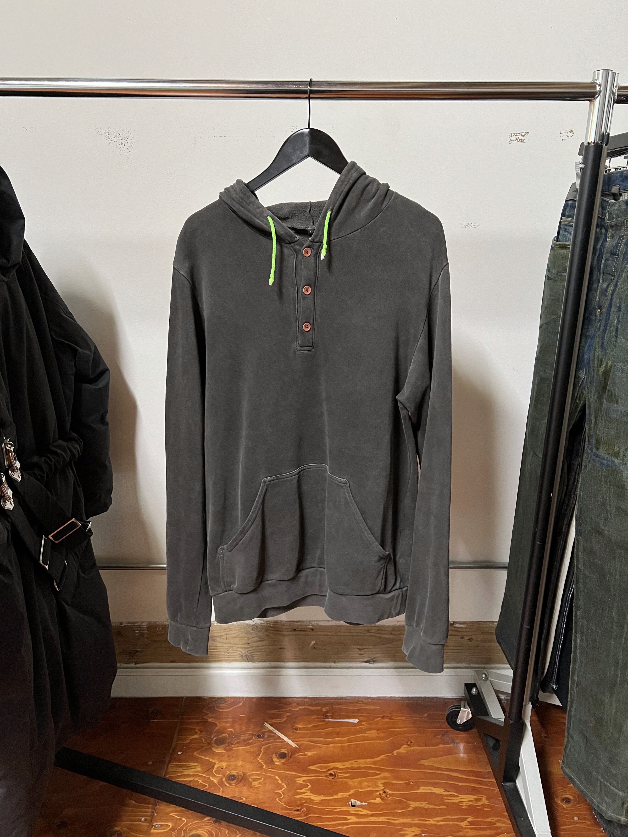 Pre-owned Raf Simons Aw04 Button-up Hoodie In Grey