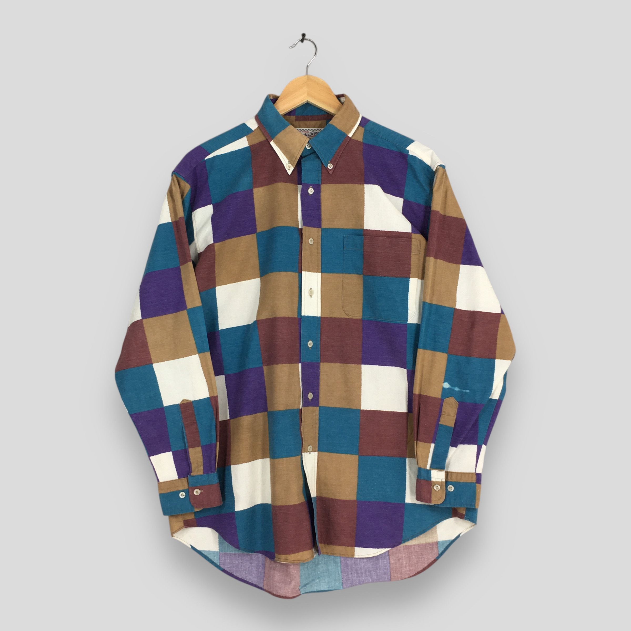 Vintage Vintage 1980s Macba Tros Plaid Checkered Flannel Large Size US L / EU 52-54 / 3 - 1 Thumbnail