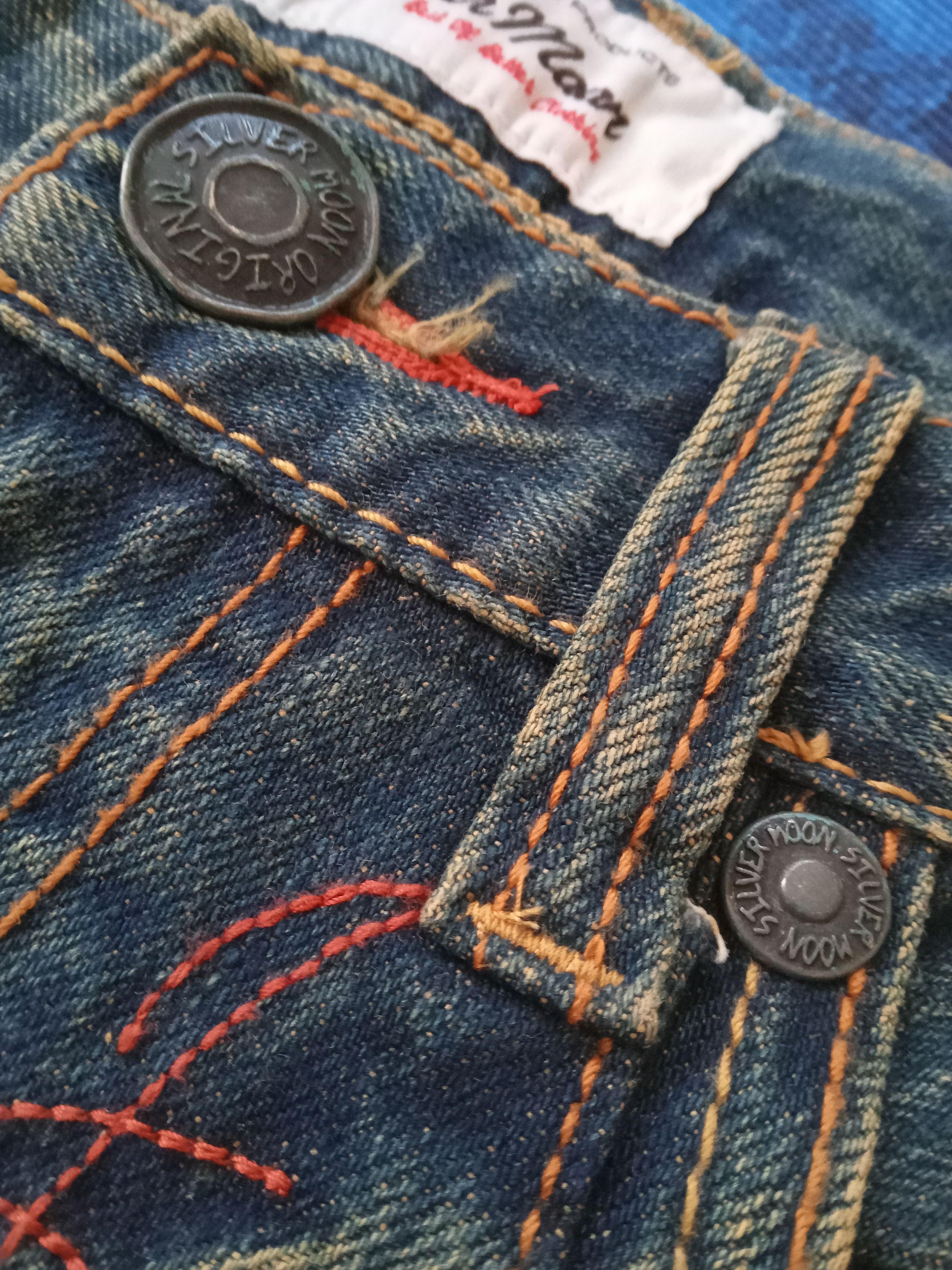 Japanese Brand Silver Moon Rusty Colour Design Shorts Jorts Jeans Size US 31 - 7 Thumbnail