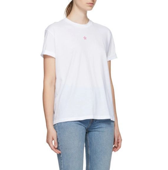 Stella McCartney Stella McCartney White Embroidered Star T-Shirt Size L / US 10 / IT 46 - 3 Thumbnail