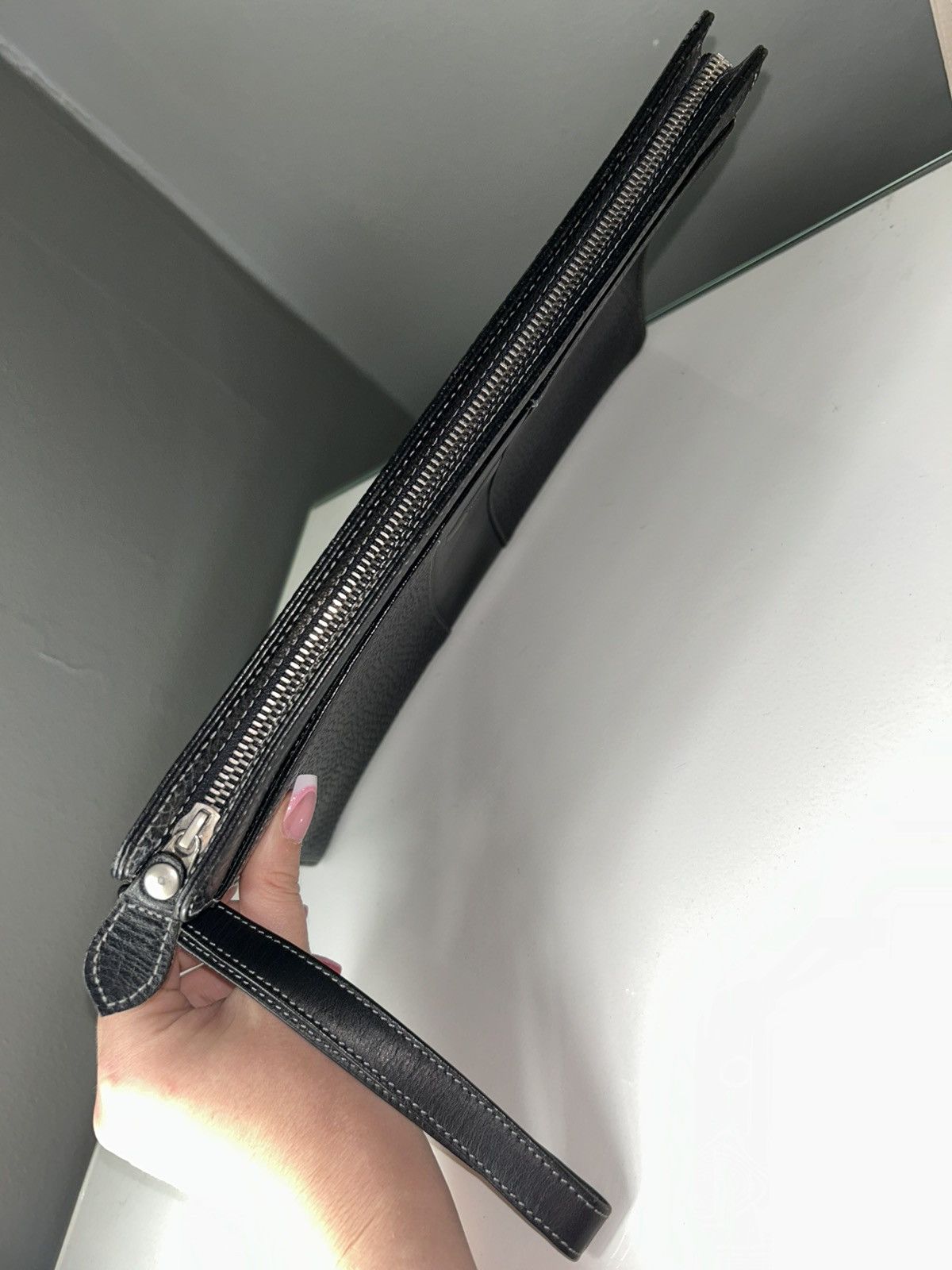 Burberry Burberry Black Leather Nova Check Clutch Bag Wristlet Size ONE SIZE - 4 Thumbnail
