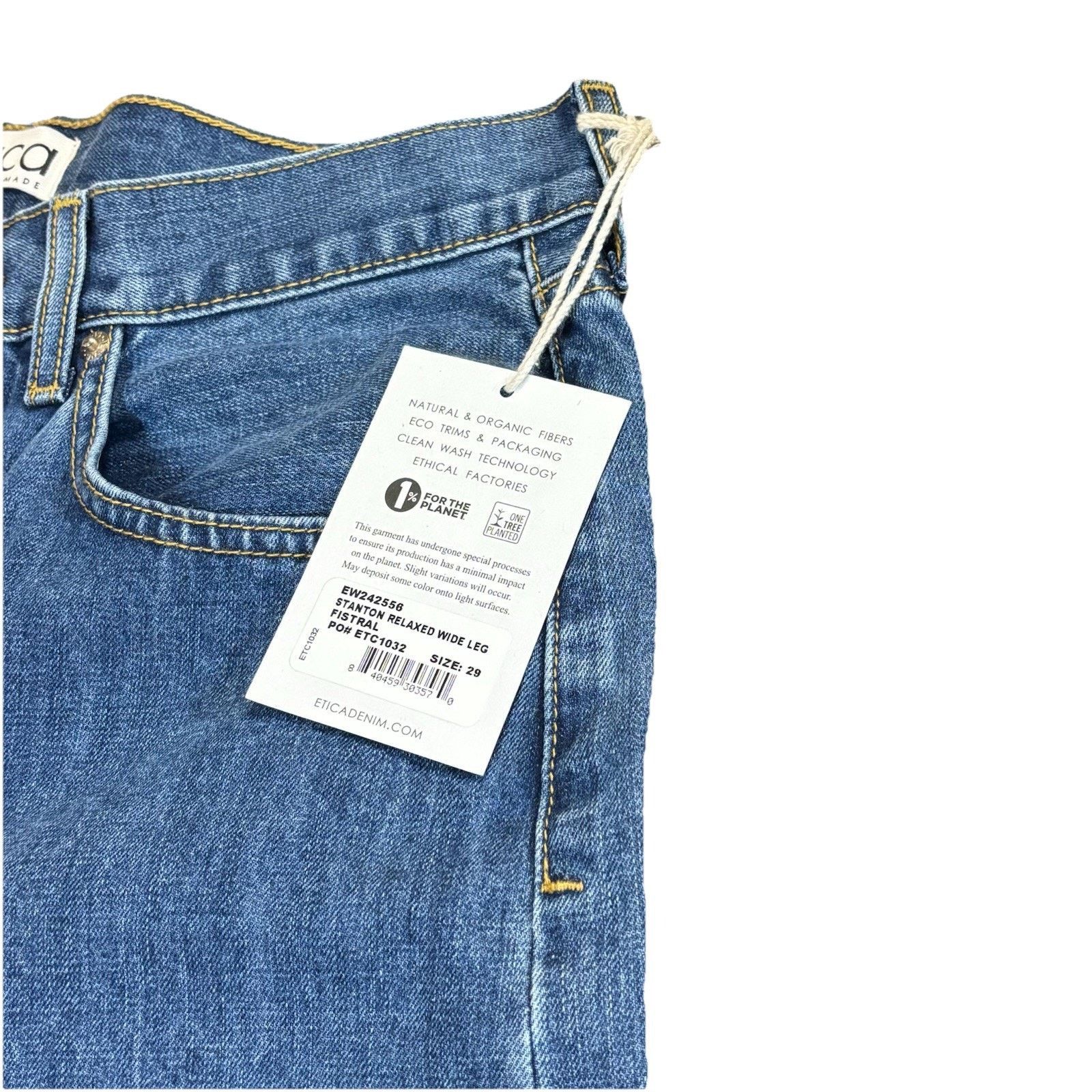 ETICA Etica Relaxed Button Fly Wide Leg Jeans Blue W's 29 [33x33] Size 33" - 10 Thumbnail