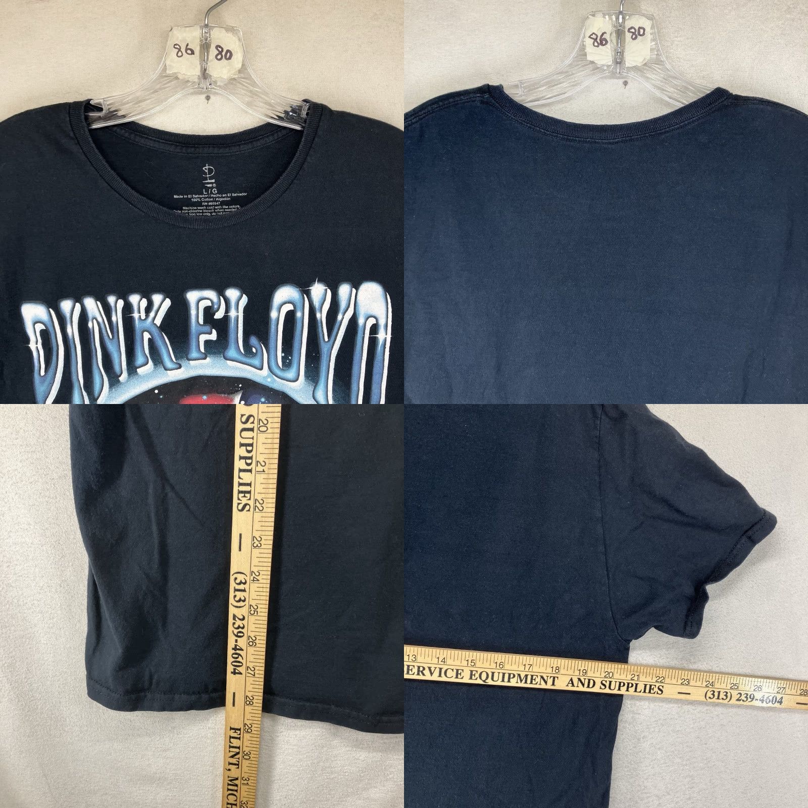 Vintage VINTAGE Pink Floyd Dark Side Of The Moon T-shirt Adult Large Black Graphic Print Classic Rock Music Unisex Size US L / EU 52-54 / 3 - 8 Thumbnail