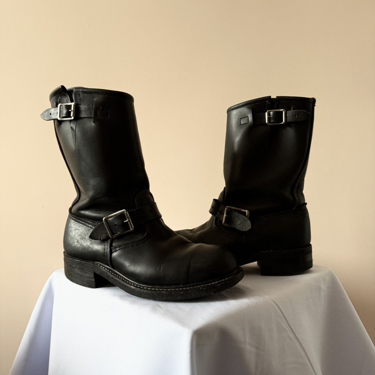 Dirk Bikkembergs Vintage 90s Engineer Made In USA Leather Boots Style Wesco Size US 7 / IT 37 - 1 Thumbnail