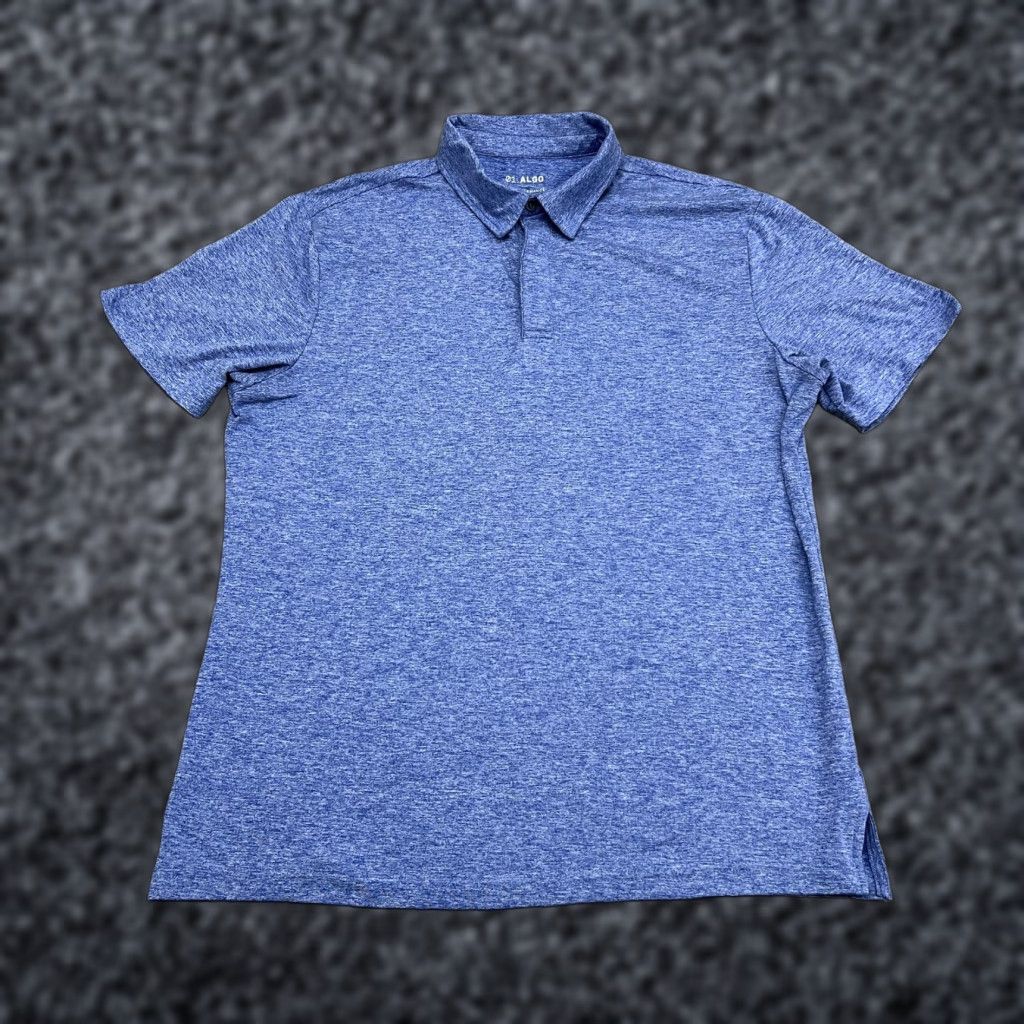 Vintage 01.ALGO Polo Shirt Mens L Blue Quick Dry UV SPF 40 Golf Performance Polo Shirt Size US L / EU 52-54 / 3 - 1 Thumbnail