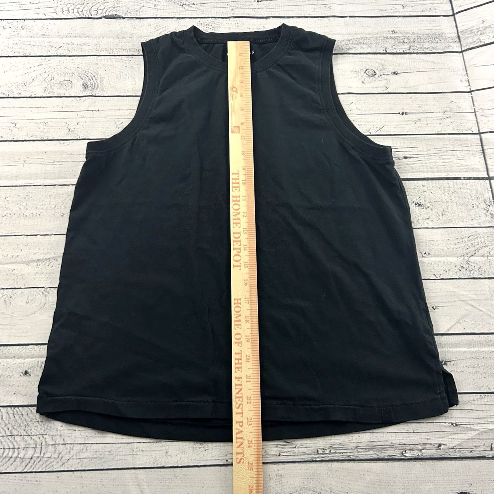 Fabletics Fabletics Tank Women's Medium Sleeveless 100% Cotton Black Solid Activewear Shirt Size M / US 6-8 / IT 42-44 - 3 Thumbnail