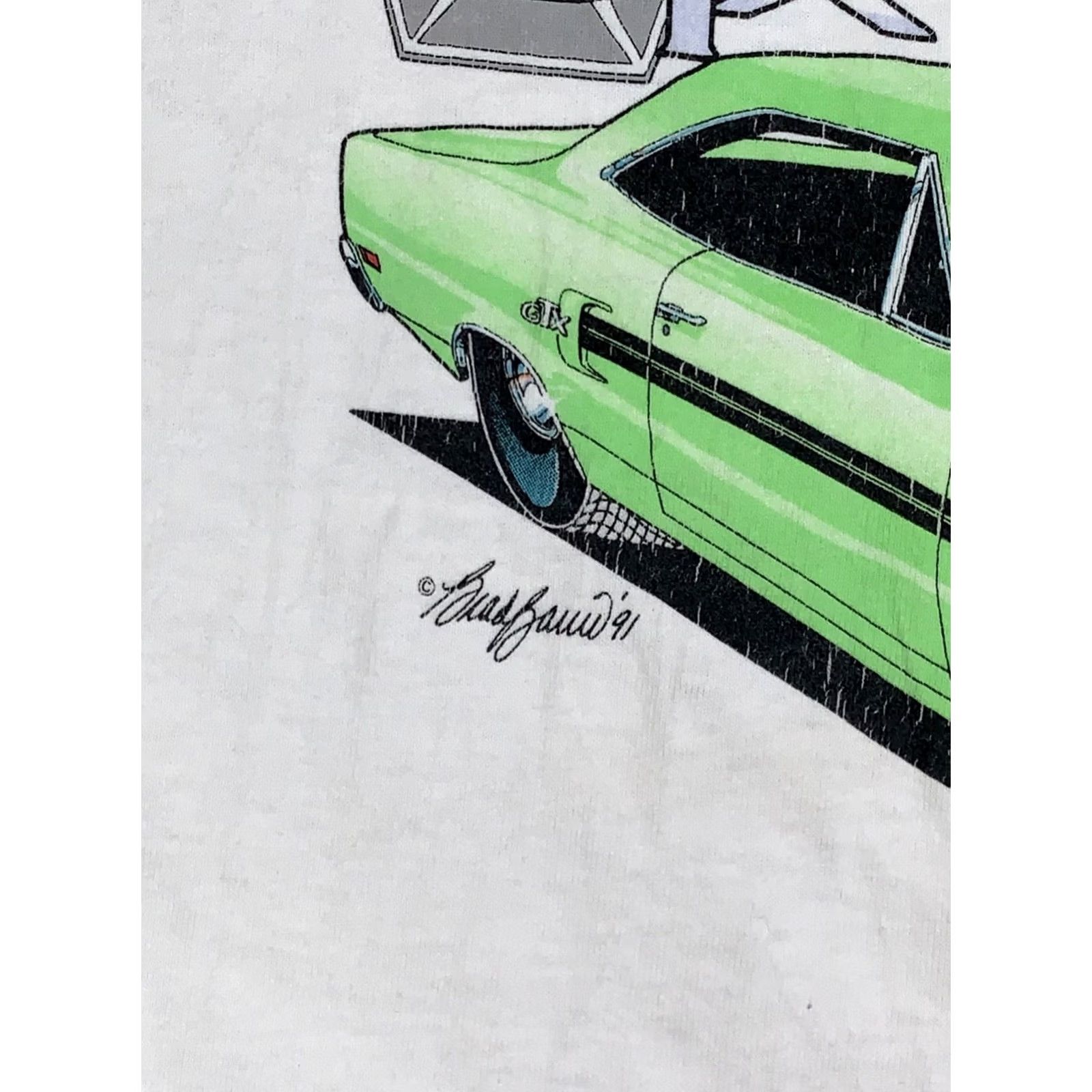 Fruit Of The Loom VINTAGE Fruit of the Loom T-Shirt Muscles Shirt 90s Plymouth Street Car White XL Mens Size US XL / EU 56 / 4 - 4 Thumbnail