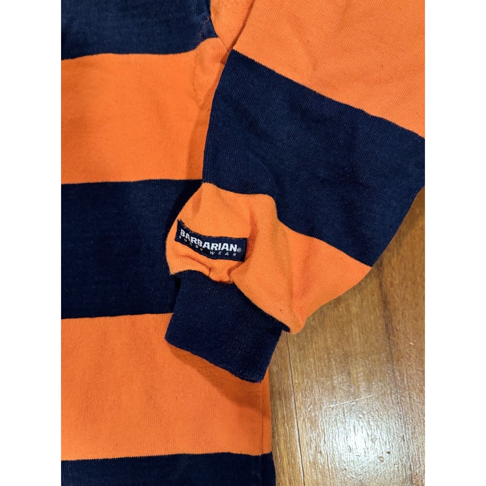Barbarian VINTAGE Barbarian New York Rugby Club NYRC Polo Long Sleeve Size S Regular Men Orange/Blue Rugby School Canada Made Size US S / EU 44-46 / 1 - 7 Thumbnail