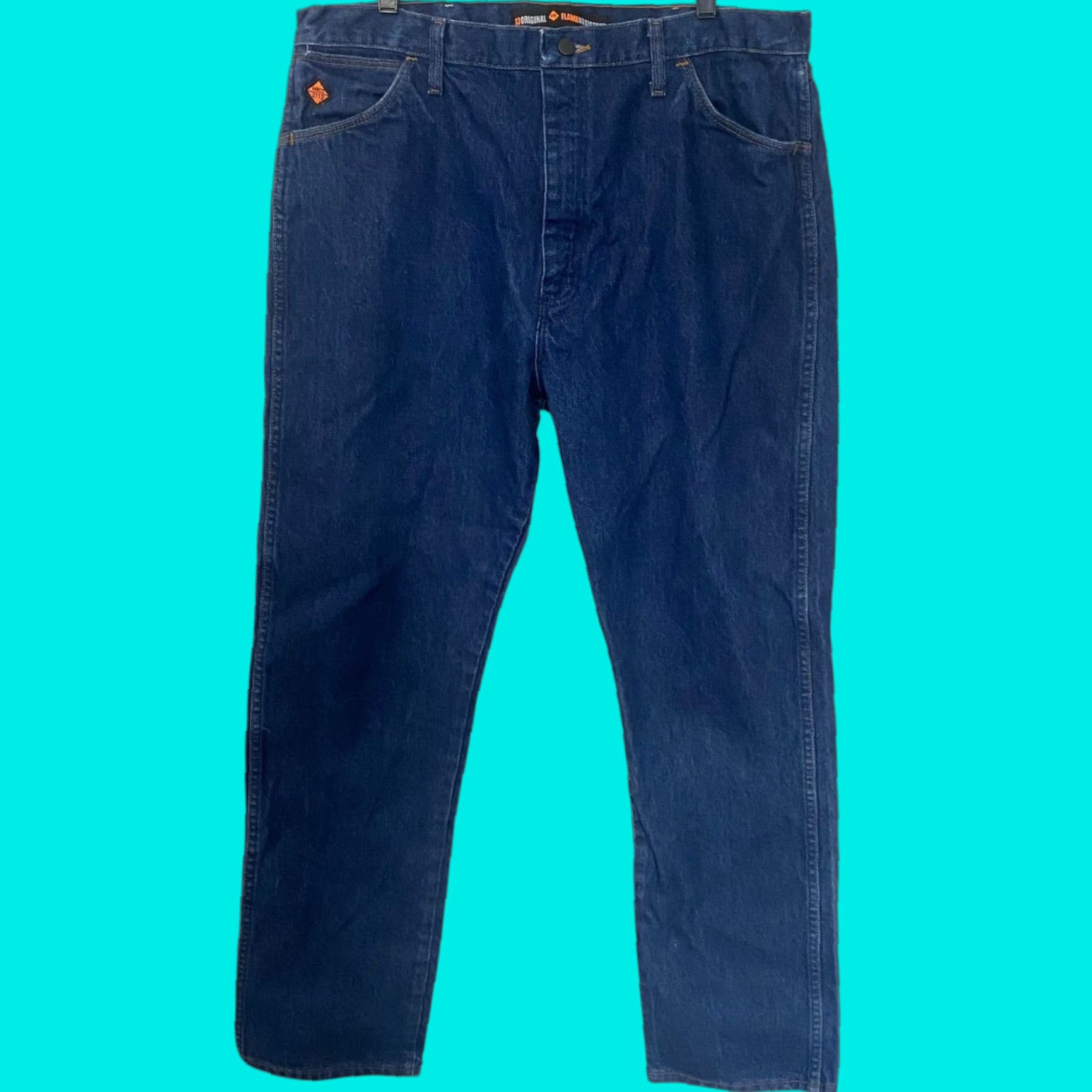 Wrangler VINTAGE Wrangler FR Flame-Resistant Original Fit Denim Jeans Men 38X34 Blue 38x34 FR13MWZ Western 5-Pocket Mens Size US 38 / EU 54 - 1 Thumbnail