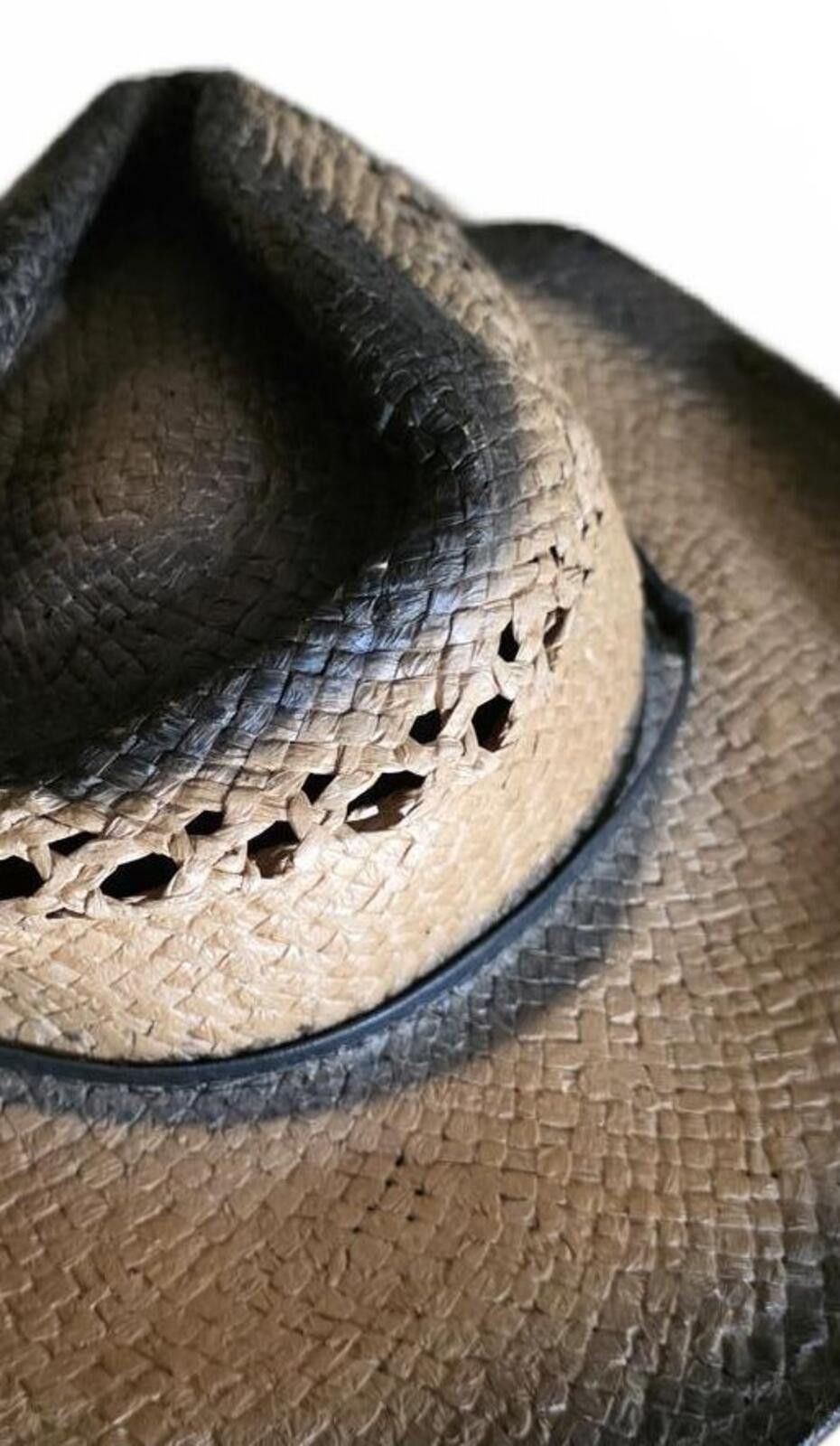 Other JHATS Unisex Straw Cowboy Hat Western Chin Strap Distressed Size ONE SIZE - 7 Thumbnail