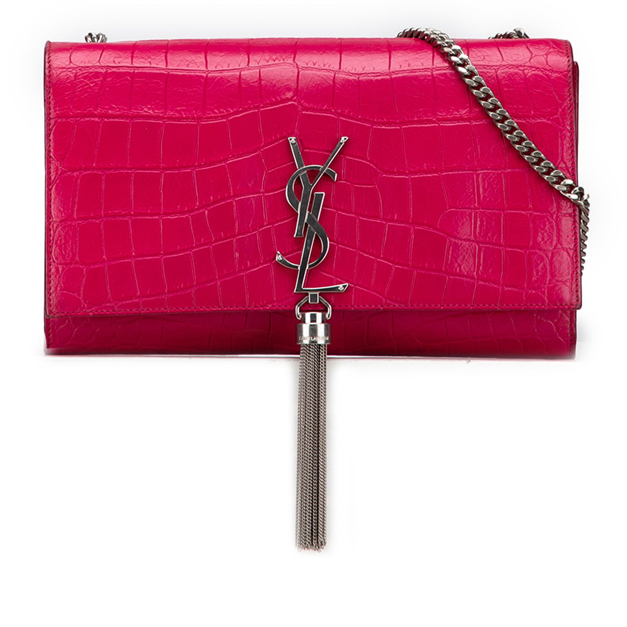 Yves Saint Laurent Yves Saint Laurent Medium Croc Embossed Leather Kate Tassel Crossbody Size ONE SIZE - 1 Thumbnail