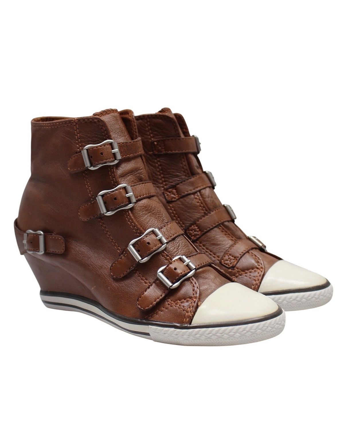 Isabel Marant 2000S ASH LIMITED BUCKLED LEATHER WEDGE SNEAKERS Size US 6 / EU 39 - 6 Thumbnail