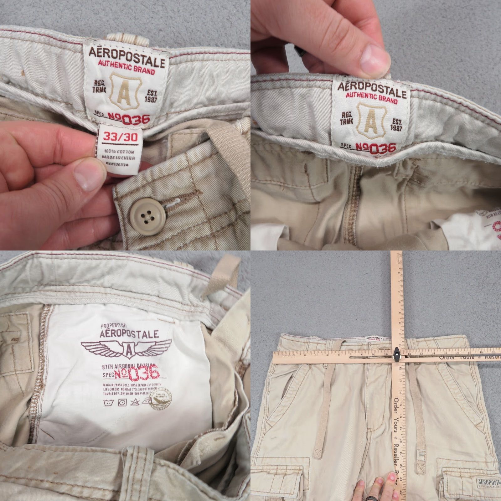 Vintage VINTAGE Aéropostale Pants 32x30 Mens Baggy Heavyweight Military Fatigues Y2K A&F Pants Size US 32 / EU 48 - 9 Thumbnail