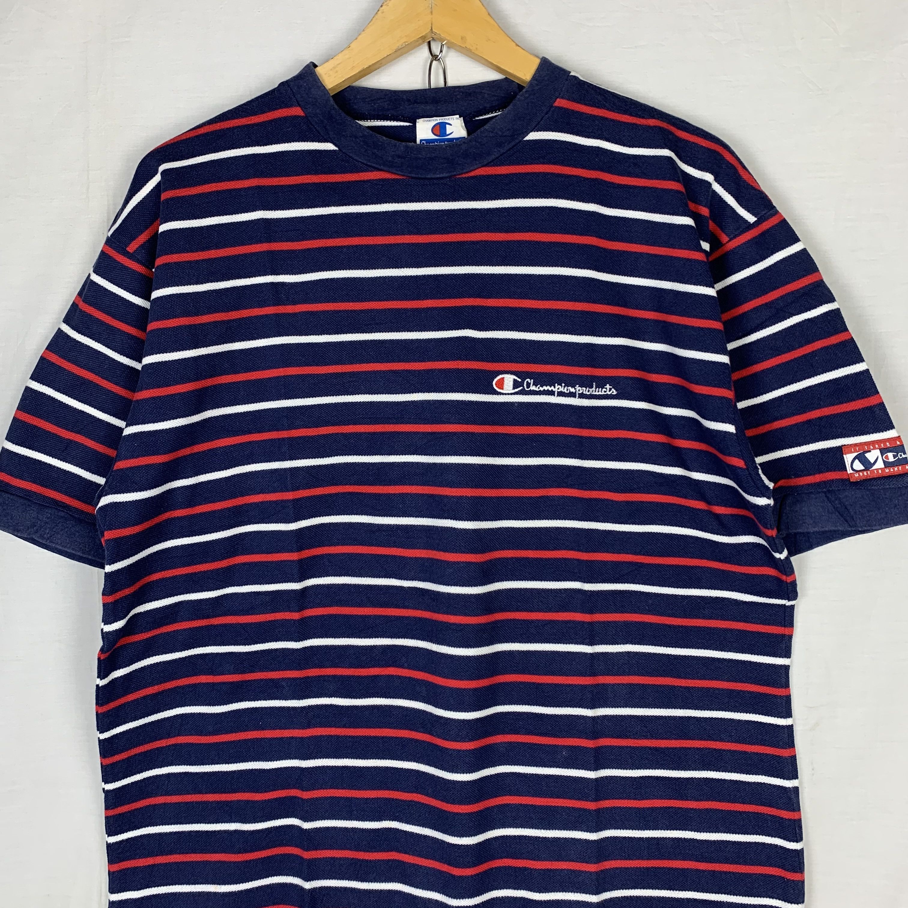 Champion Vintage Champion Striped Tshirt Size US L / EU 52-54 / 3 - 2 Thumbnail