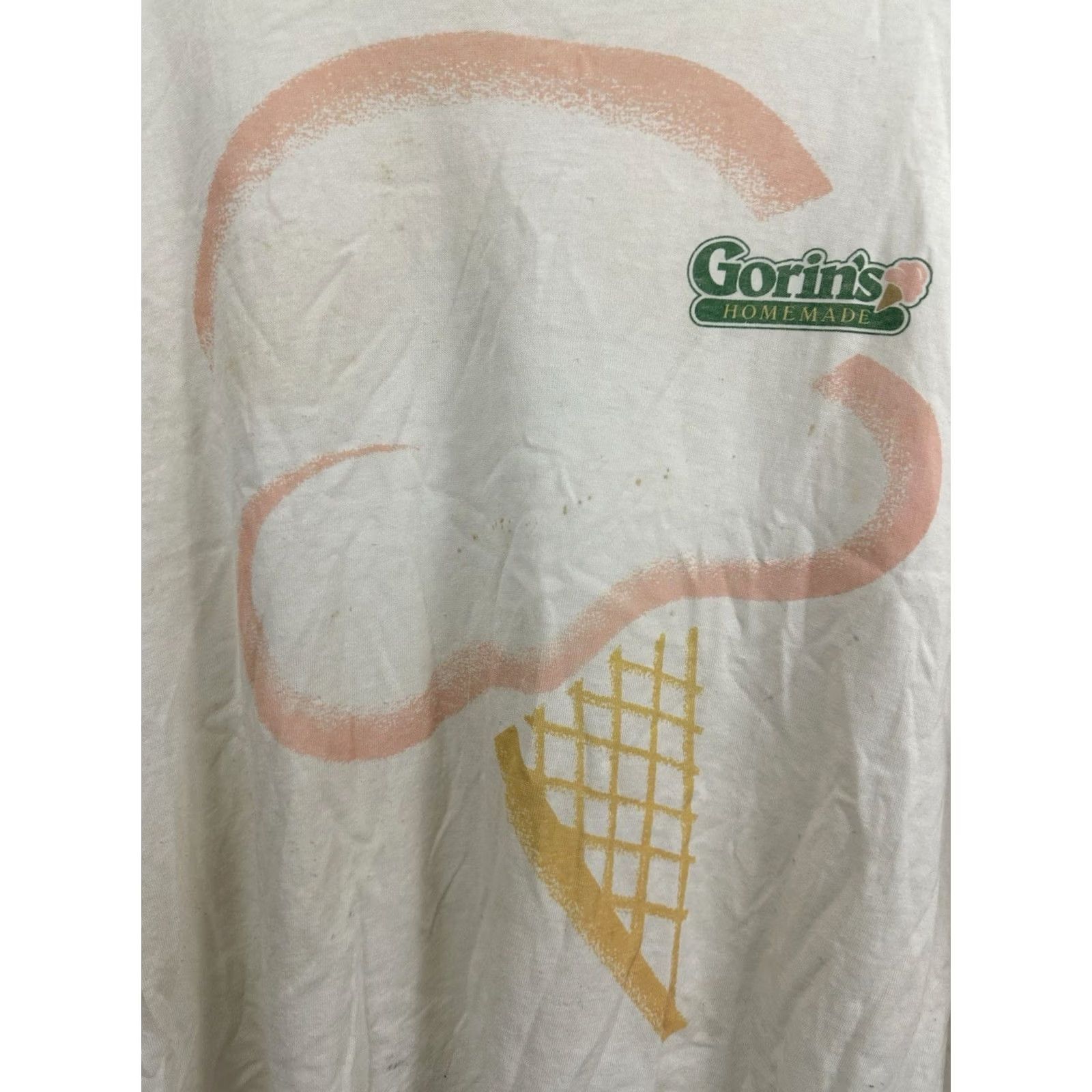 Vintage VTG Gorin's Ice Cream Homemade Paper Thin Burnout Worn Boxy T-Shirt Size XL Shirt Mens XL Cream Grunge Distressed 90s Boxy Rock Size US XL / EU 56 / 4 - 4 Thumbnail