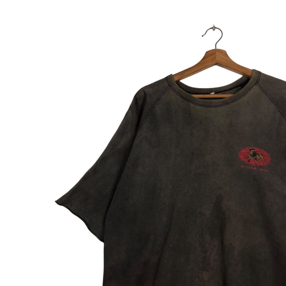 Japanese Brand Distressed Bulldog Emblem Short Sleeve Sweatshirt Rare Fade Size US M / EU 48-50 / 2 - 8 Thumbnail