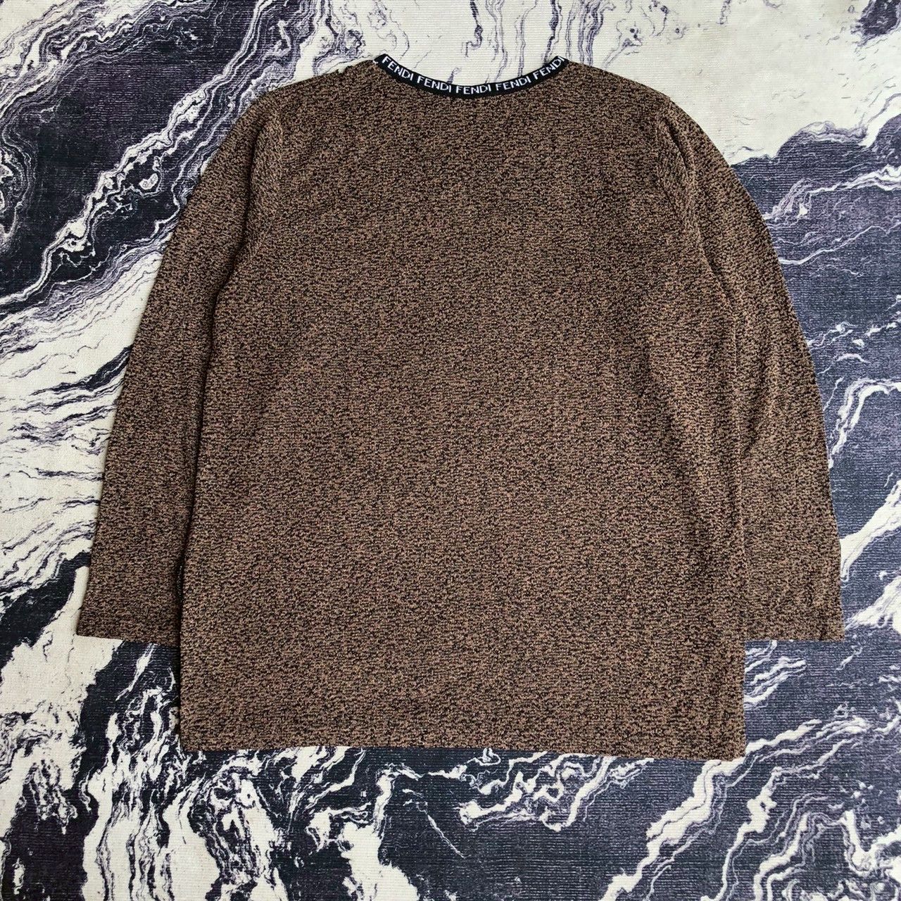 Fendi Vintage Fendi FF Logo Wool Knit Brown Sweater Size M / US 6-8 / IT 42-44 - 2 Thumbnail