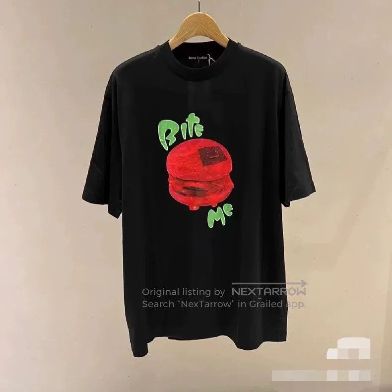 Acne Studios Acne Studios Black hamburger short-sleeve T-shirt Size US XXS / EU 40 - 4 Thumbnail