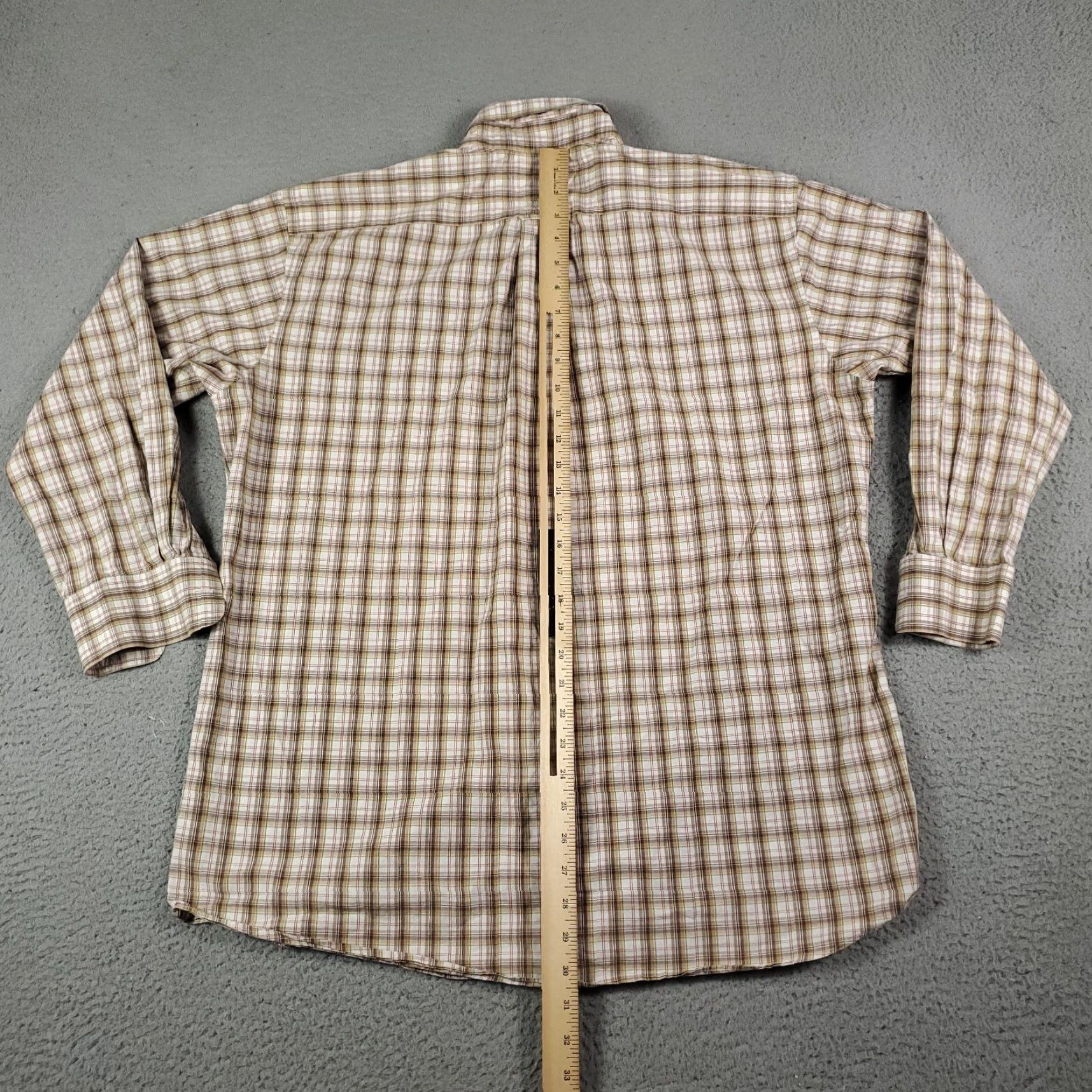 Tommy Hilfiger Tommy Hilfiger Plaid Shirt Beige Long Sleeve Casual Button-Up Mens Large Size US L / EU 52-54 / 3 - 4 Thumbnail