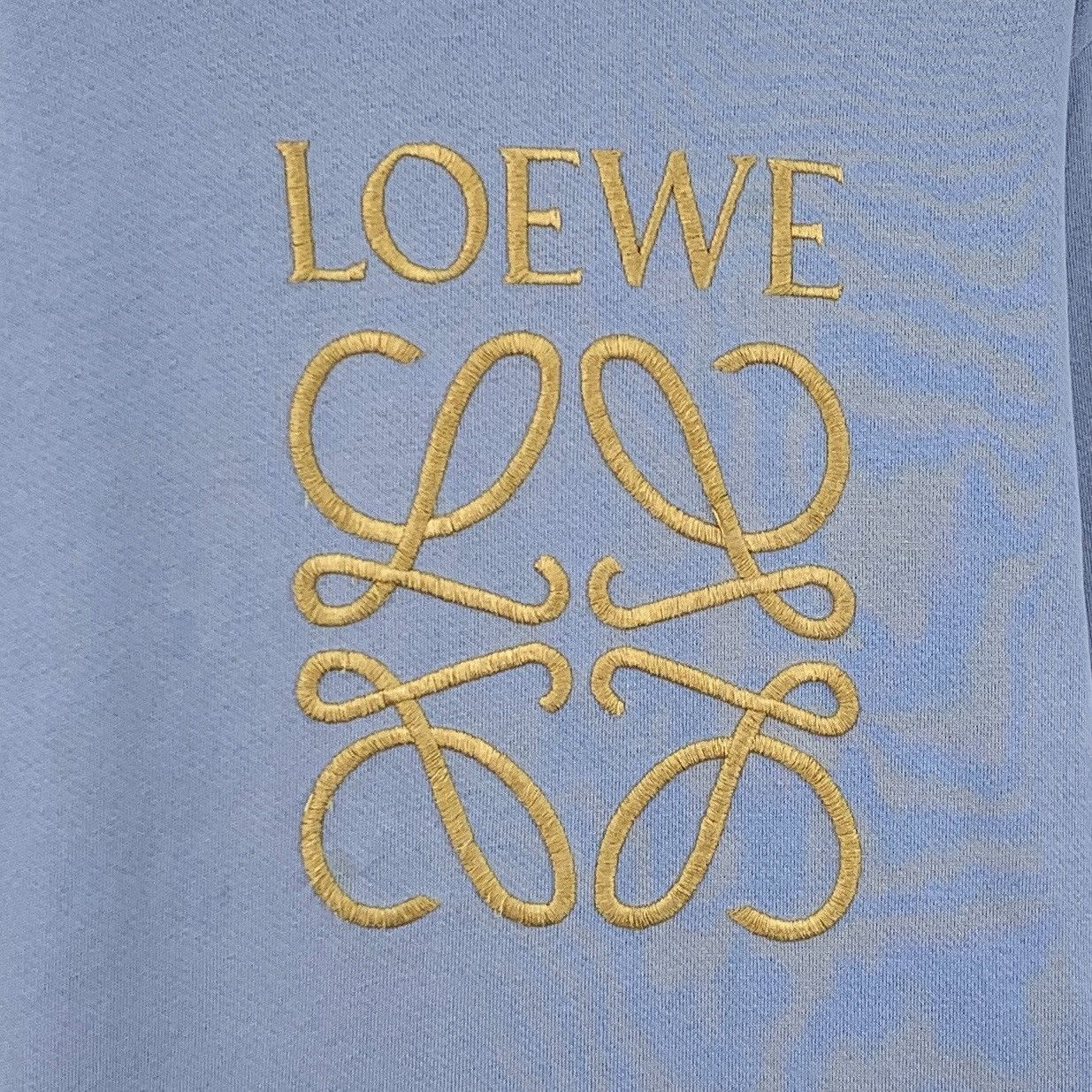 Loewe Loewe Light Blue Logo Embroidered Cotton Sweatshirt Size L / US 10 / IT 46 - 3 Thumbnail