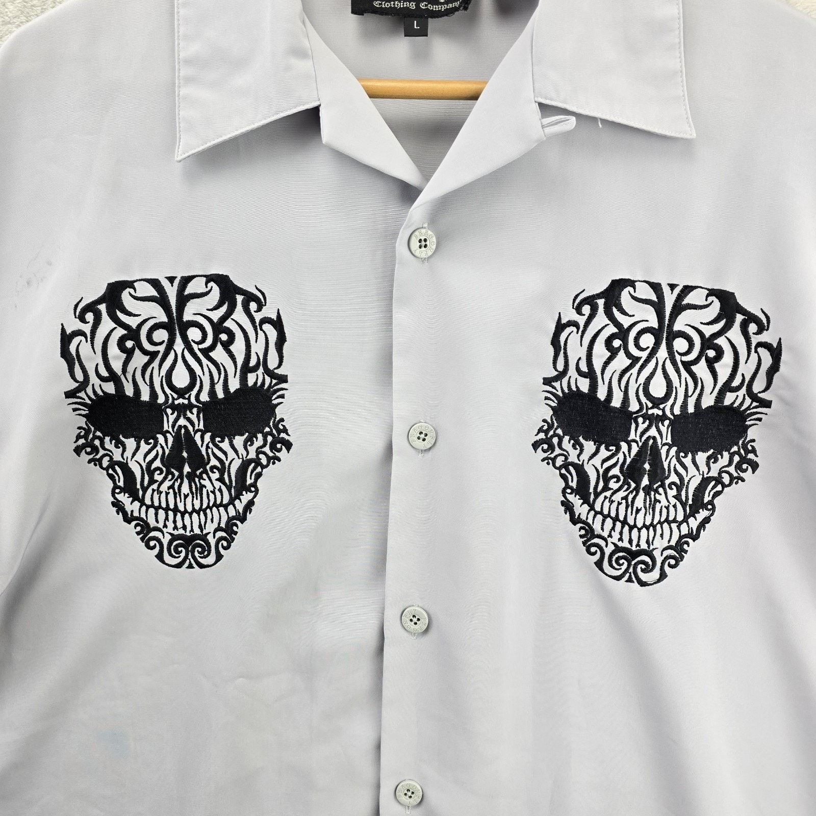 Dragonfly Vintage Dragonfly Clothing Shirt Men’s Large Gray Skull Size US L / EU 52-54 / 3 - 3 Thumbnail