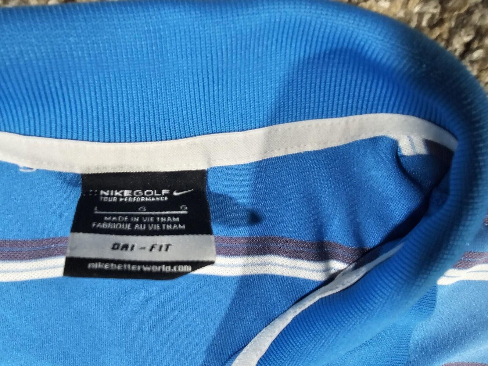 Nike Nike GOLF blue Striped Dri-Fit Large Polo - Stains SEE PICS Size US L / EU 52-54 / 3 - 2 Thumbnail
