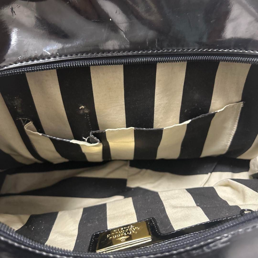 Vivienne Westwood Vivienne Westwood - Black Leather Gold Orb Handbag Size ONE SIZE - 6 Thumbnail