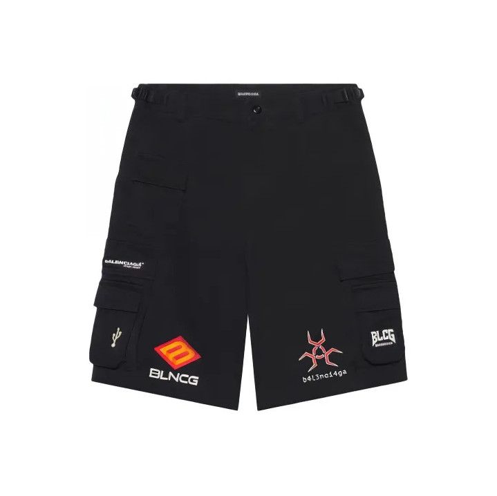 Balenciaga Balenciaga Black Casual Cargo Shorts for Men Size US 31 - 1 Thumbnail