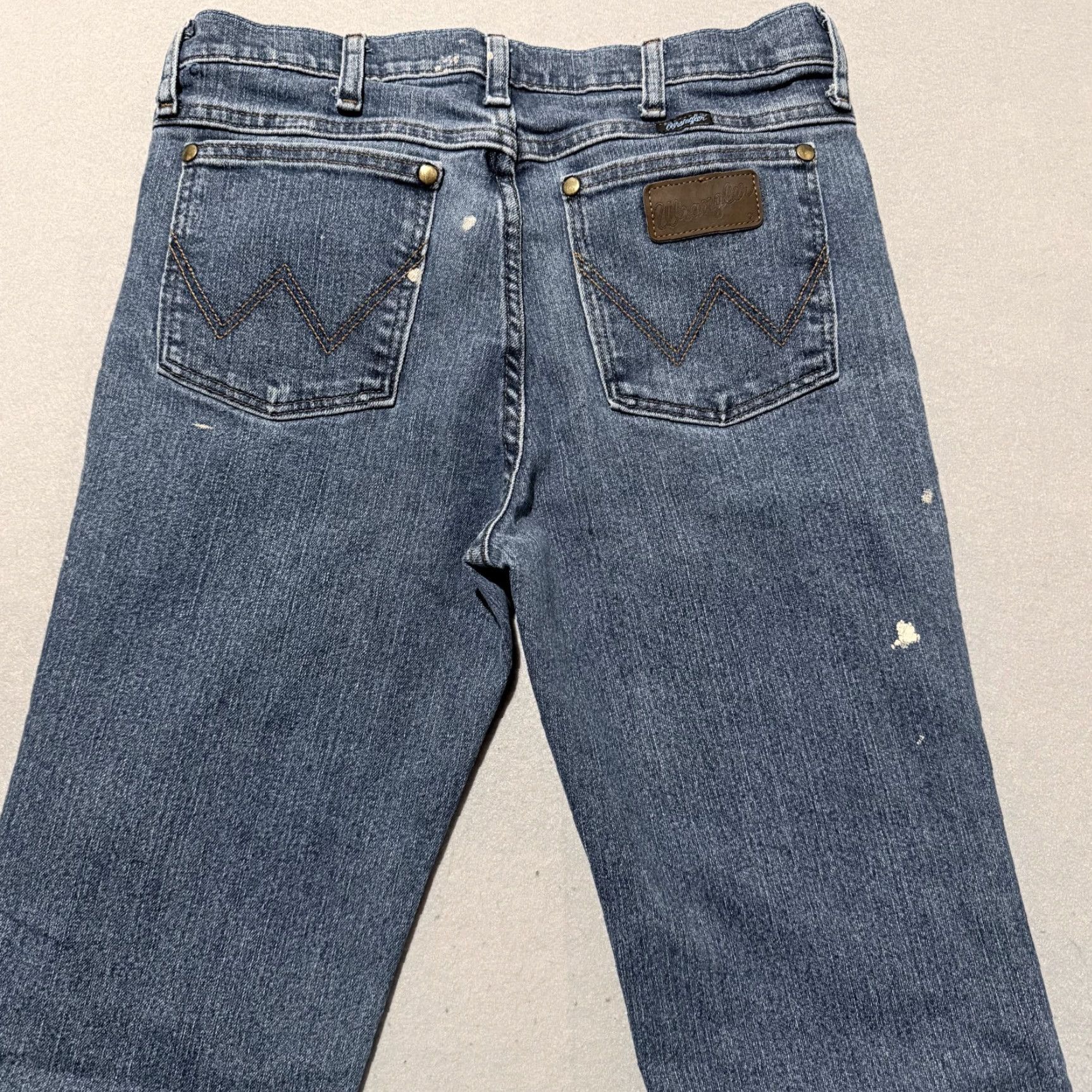 Wrangler Wrangler Cowboy Cut Jeans Men Blue Denim Paint Splatter Slim Fit Zip Fly - 30X34 Size US 30 / EU 46 - 6 Thumbnail