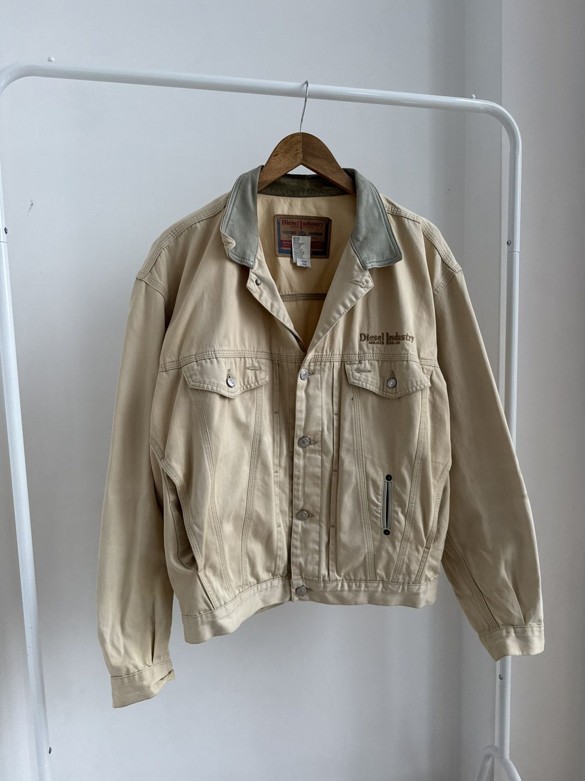 Diesel Vintage Diesel 90s Workwear Beige Utility Canvas Button-Up Size US L / EU 52-54 / 3 - 3 Thumbnail