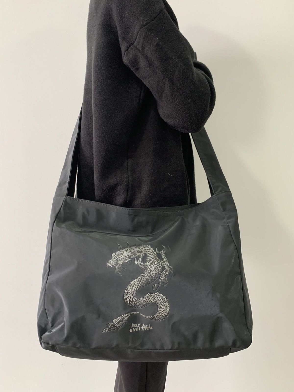 Jean-Paul GAULTIER Dragon Leather Shoulder Bag Brown | PLAYFUL