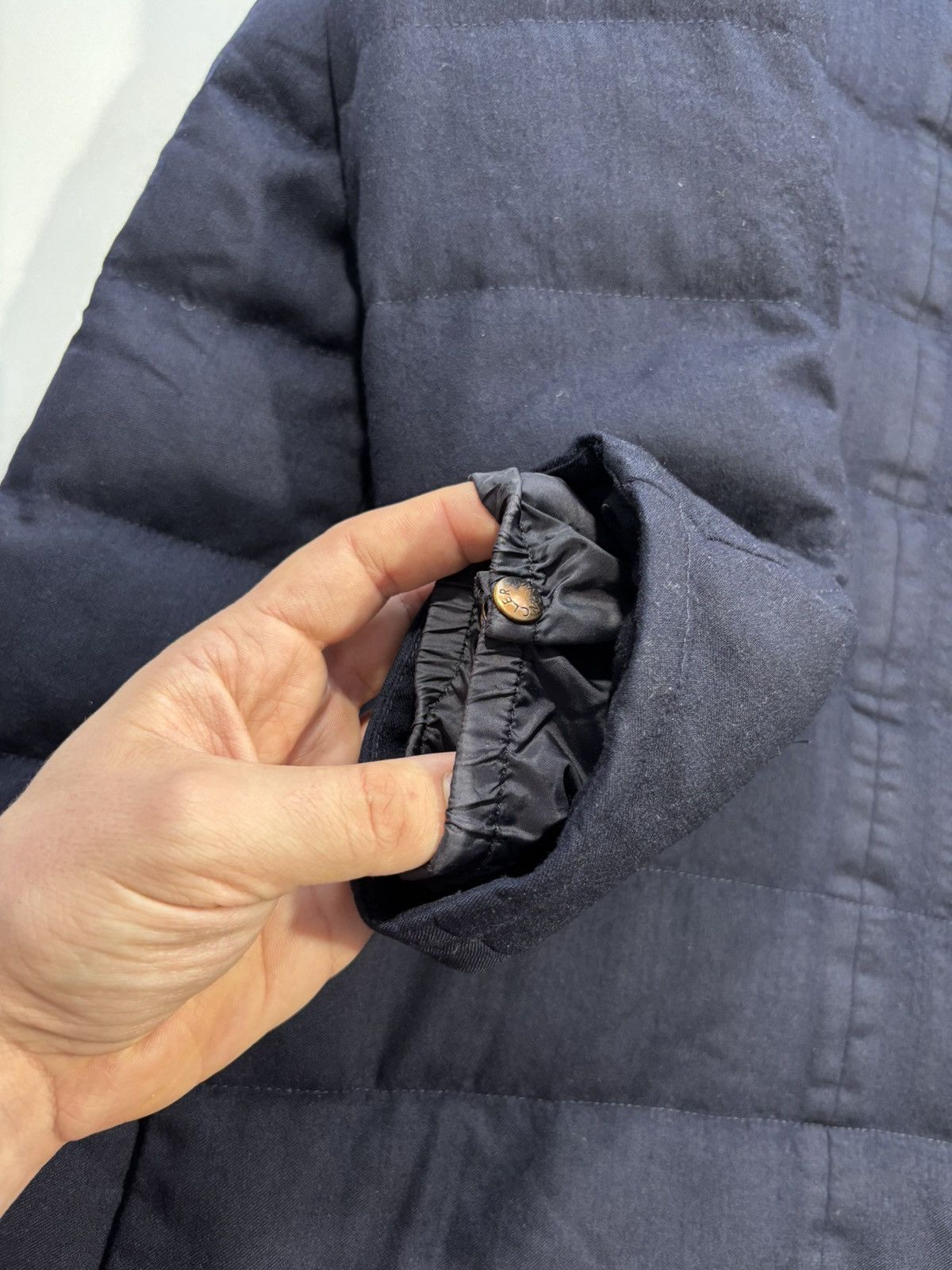 Moncler Moncler Vallier Quilted Down Coat Gray Wool Size 3 Size US M / EU 48-50 / 2 - 9 Thumbnail