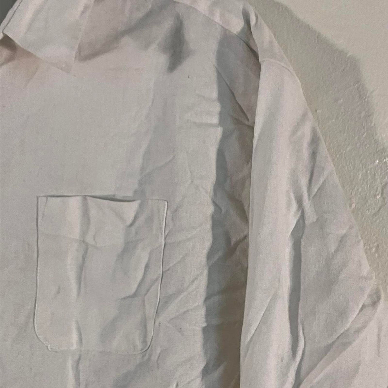 Other H2H White Linen Blend Button Up Pocket Casual Shirt Size US XXL / EU 58 / 5 - 2 Thumbnail