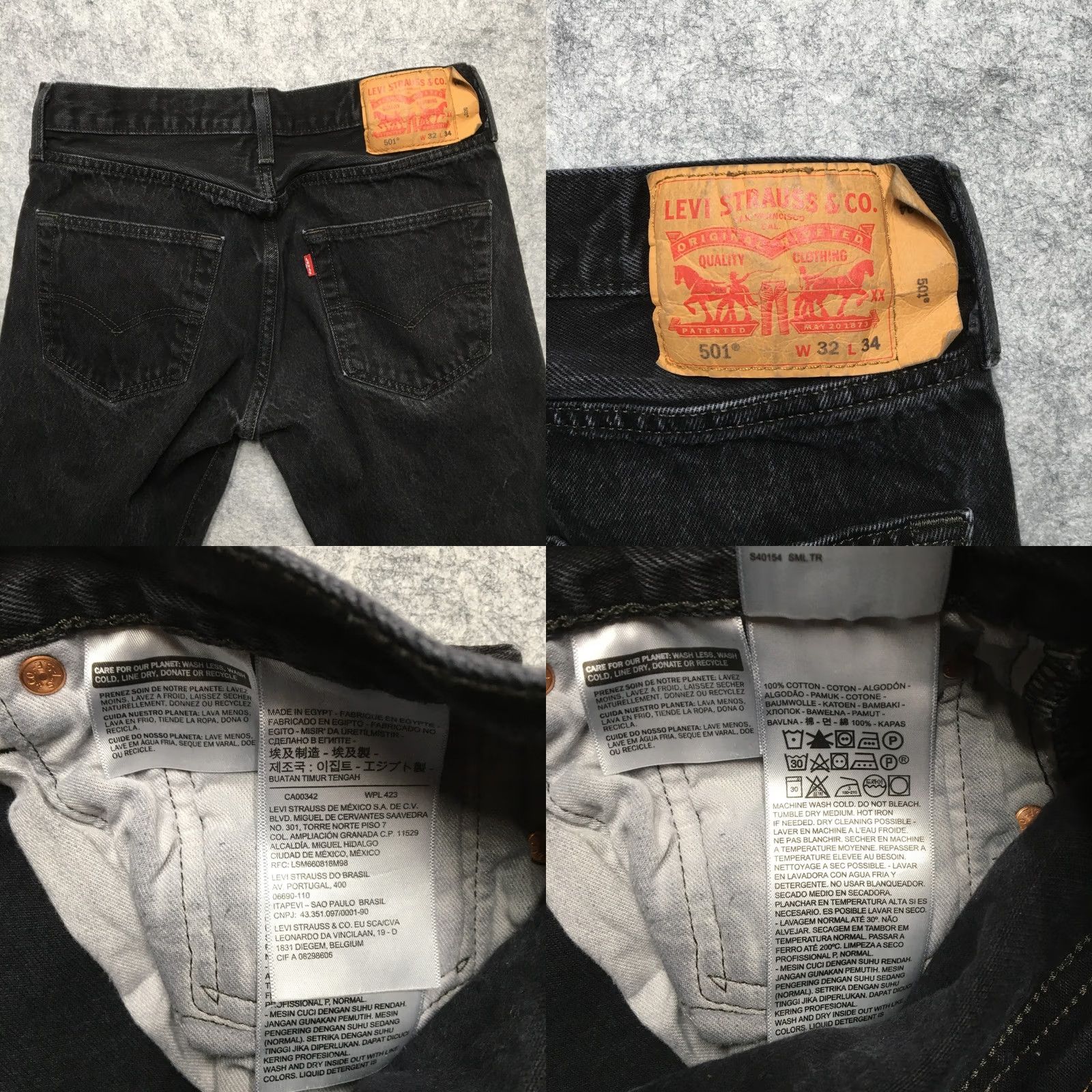 Levi's Levi's 501 Jeans Men 32x32 Black Button Fly Straight Denim Distressed Pockets 5-Pocket Regular Mens Size US 32 / EU 48 - 9 Thumbnail