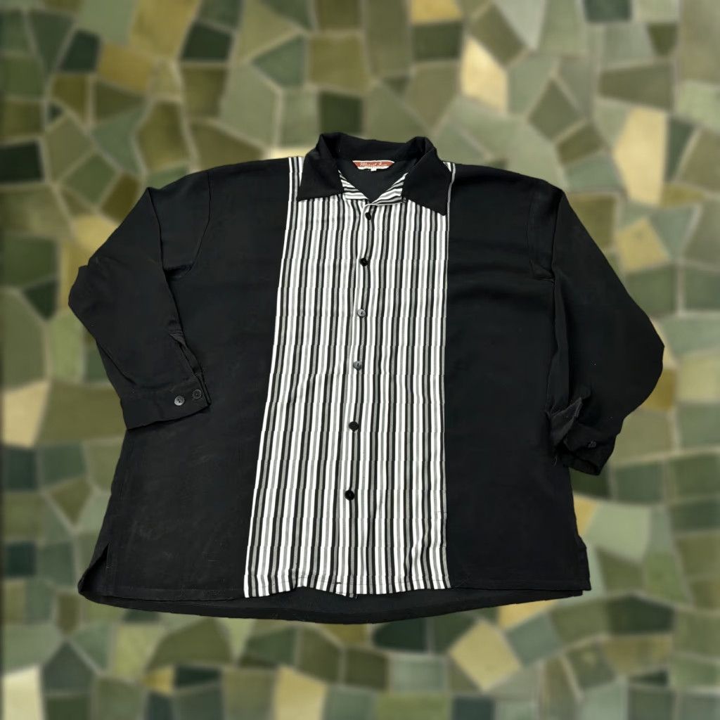 Vintage Michael Irvin Collection Shirt Mens 3XL Black White Stripe Button Front Bowling Shirt Size US XXL / EU 58 / 5 - 1 Thumbnail