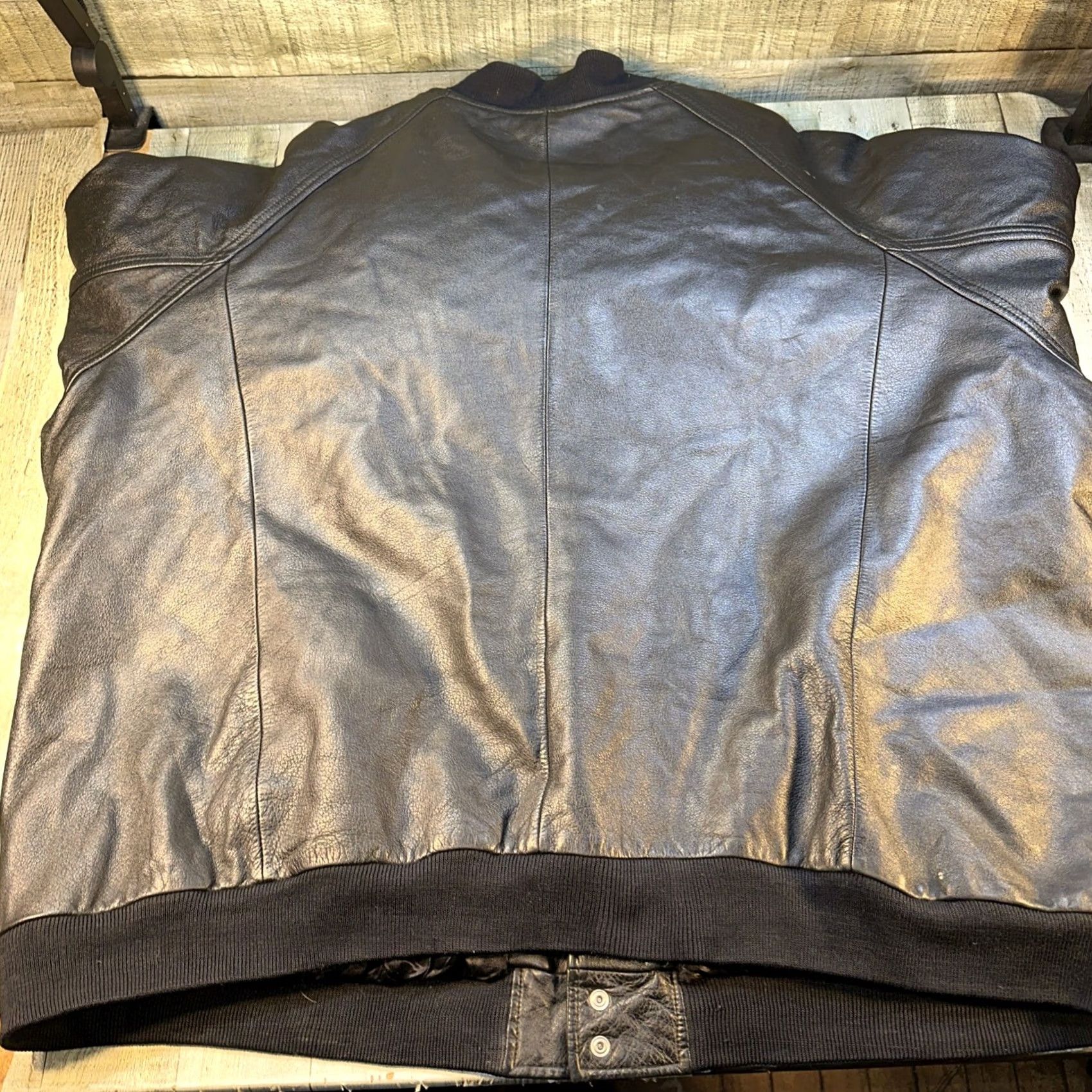 Sean John VINTAGE Sean John Leather Bomber Jacket 3XL Black Hip Hop OG Mens Jacket Size US XXL / EU 58 / 5 - 3 Thumbnail