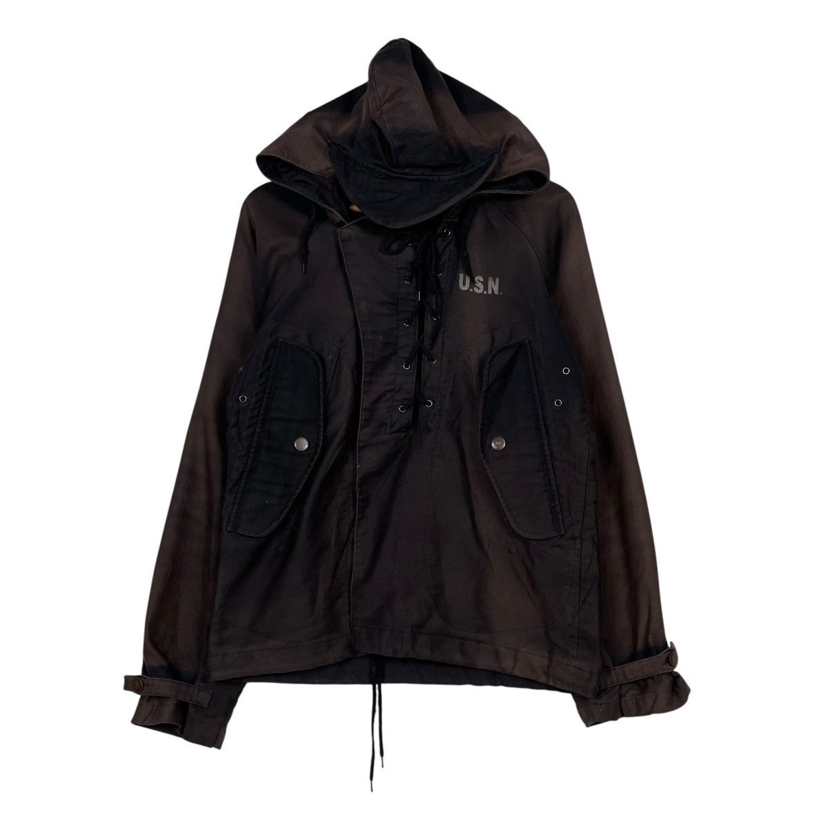 Other USN Wet Weather Faded Hooded Parka Size US S / EU 44-46 / 1 - 1 Thumbnail