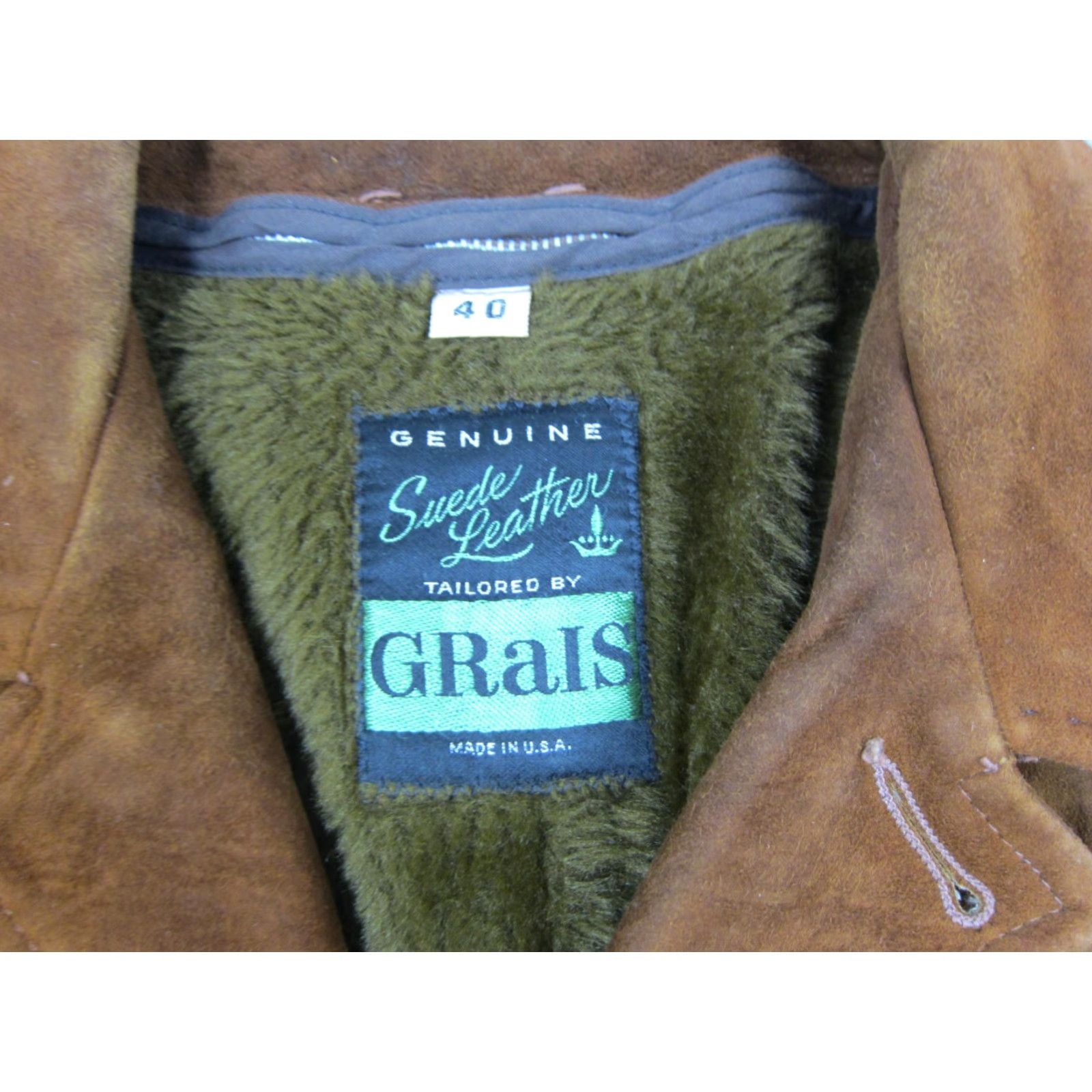 Vintage VINTAGE True Leather Jacket Mens 40 Brown Suede Sherpa 40s 50s 60s Parka 80s 90s Biker Motorcycle Western Mens Wear Size US XXS / EU 40 - 3 Thumbnail