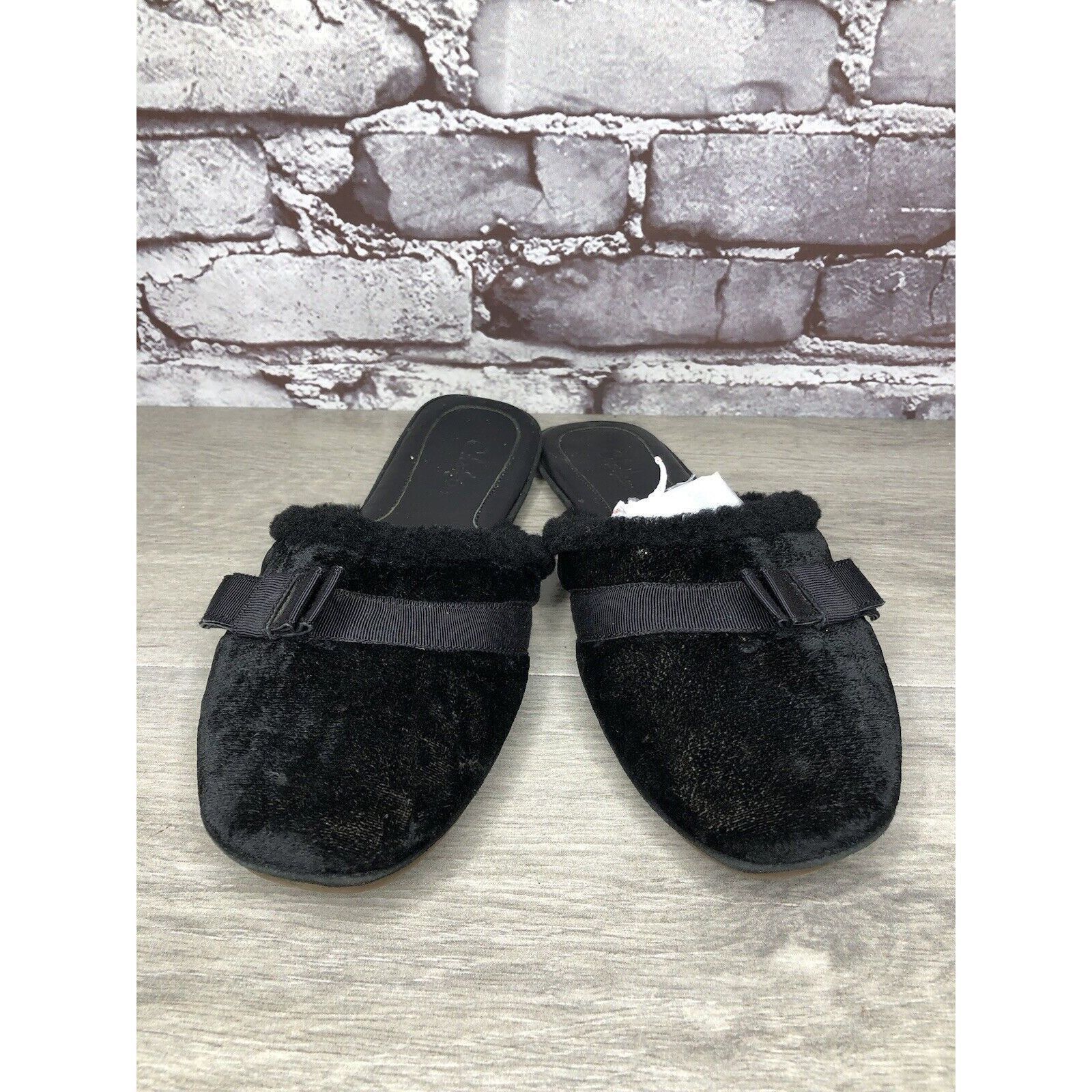 Cole Haan Cole Haan Black Velvet Leather Bow Casual Mules Flats Women Size US 8 / IT 38 - 11 Thumbnail