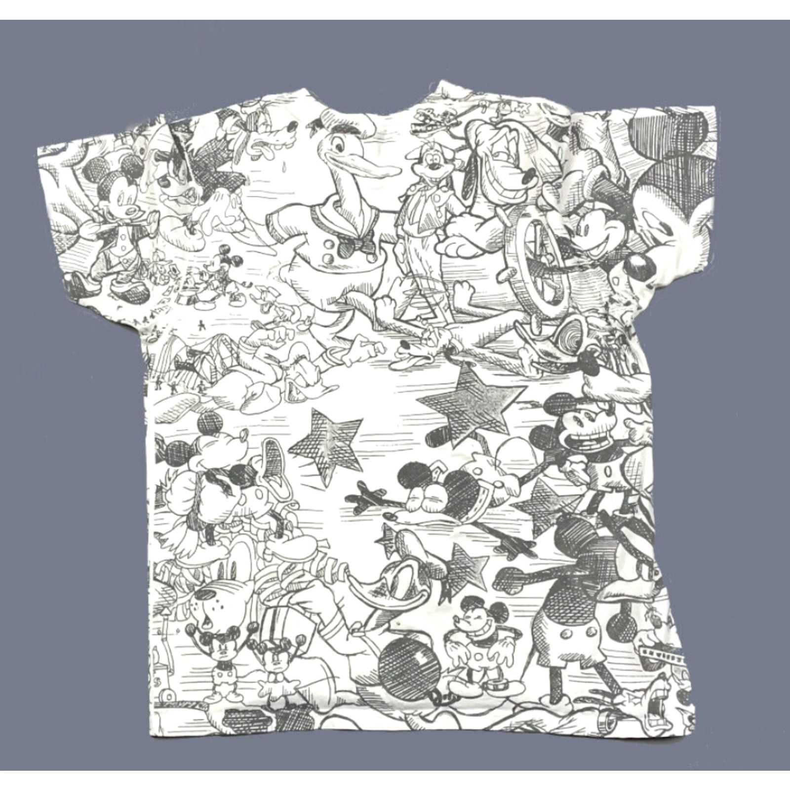 Disney VINTAGE Disney Men’s Mickey Mouse All-Over Sketch Graphic T-Shirt Adult Medium White Cartoon 90s Size US M / EU 48-50 / 2 - 3 Thumbnail