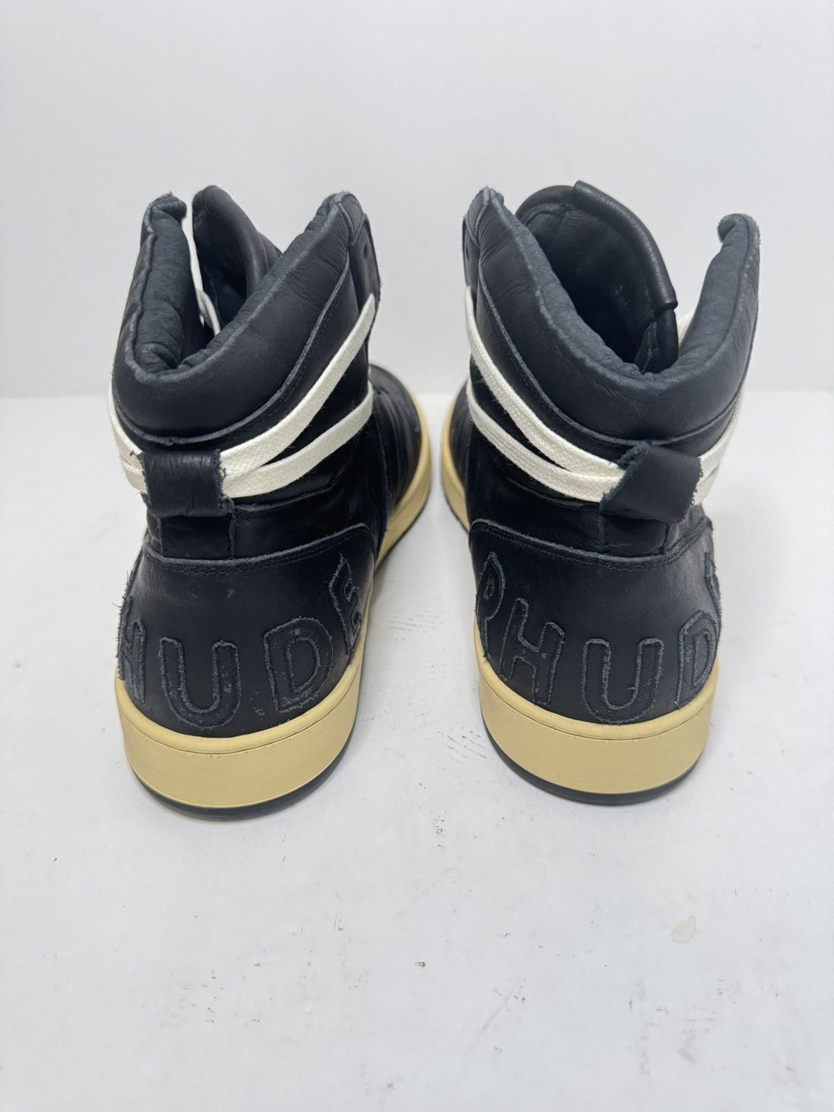 Rhude RHUDE "Rhecess" Leather High-Top Sneakers Black US 9 Size US 9 / EU 42 - 4 Thumbnail