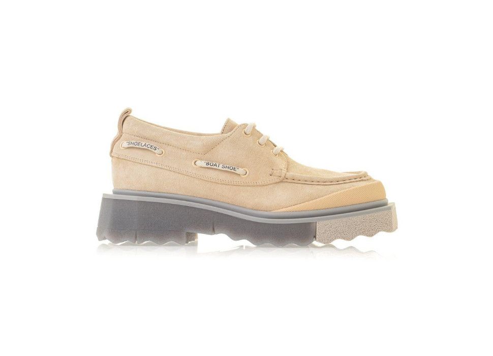 Off-White o1gr1nt0125 Sponge Suede Boats in Beige Size US 12 / EU 45 - 1 Thumbnail