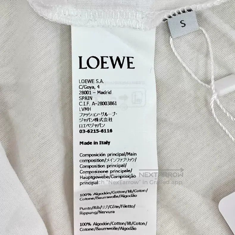 Loewe Loewe White logo embroidered cotton crew-neck short-sleeve Size S / US 4 / IT 40 - 6 Thumbnail